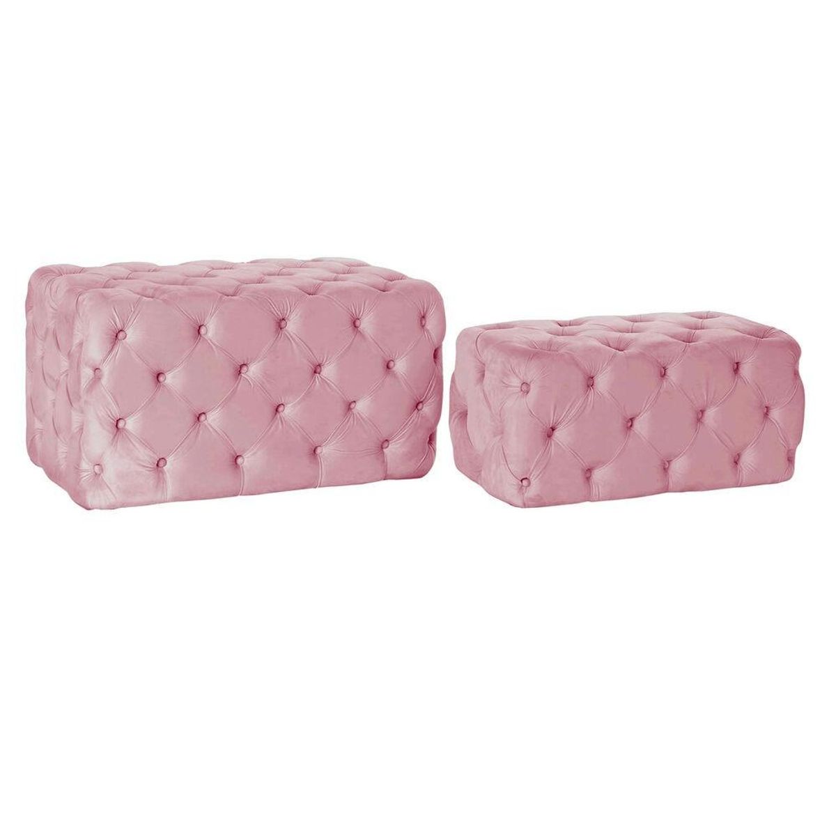 Stol Pink Polyester Fløjl Træ MDF (88 x 53 x 47,76 cm)