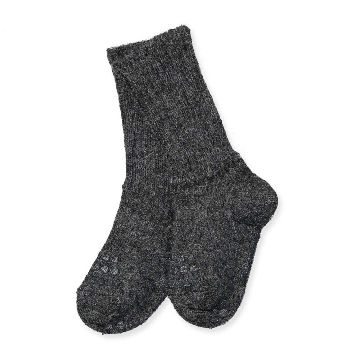 Stoppersocken aus Alpaka in Dunkelgrau (1-2 år)