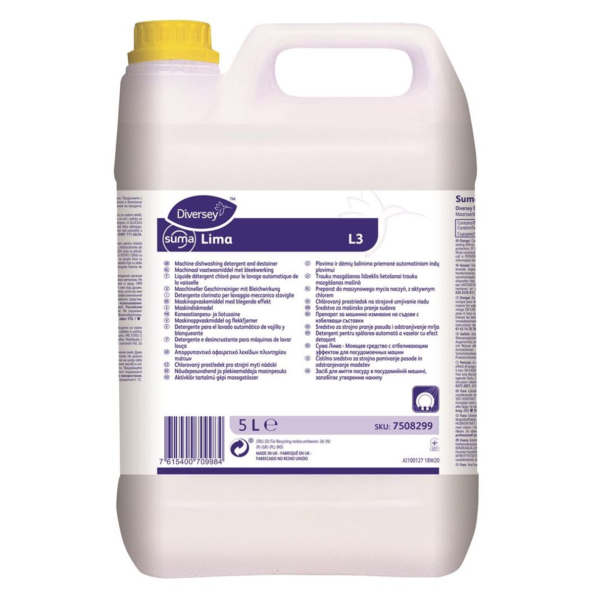 Suma Lima L3, flydende maskinopvask med klor, 5 L