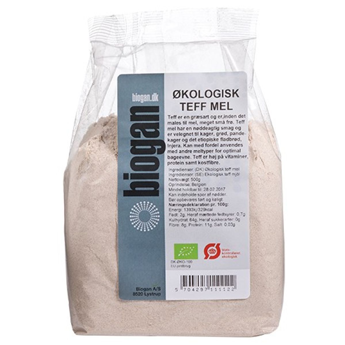 Teffmel Økologisk - 500 gram - Biogan