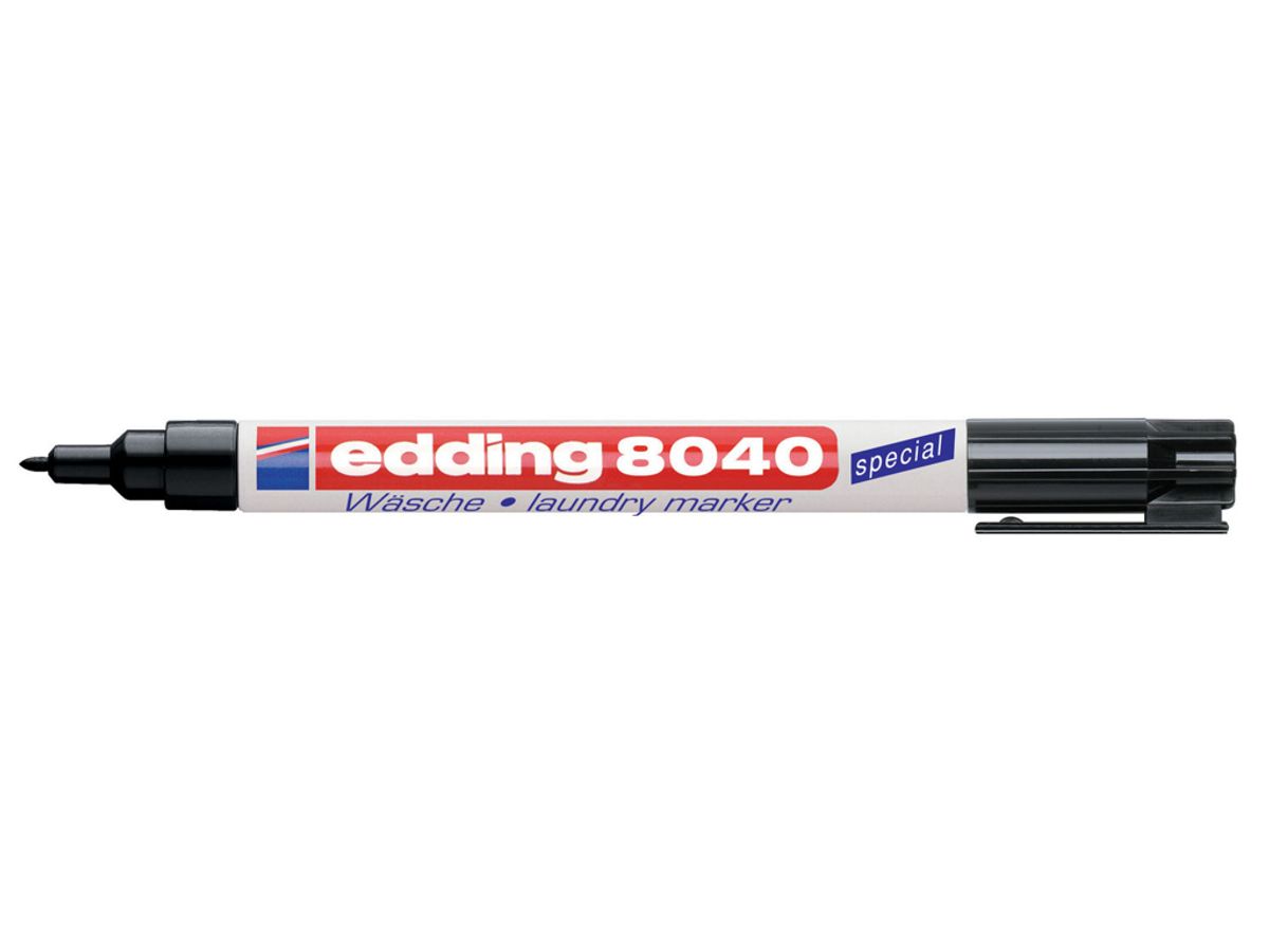 Tekstilmarker Edding 8040 Sort 1 mm.