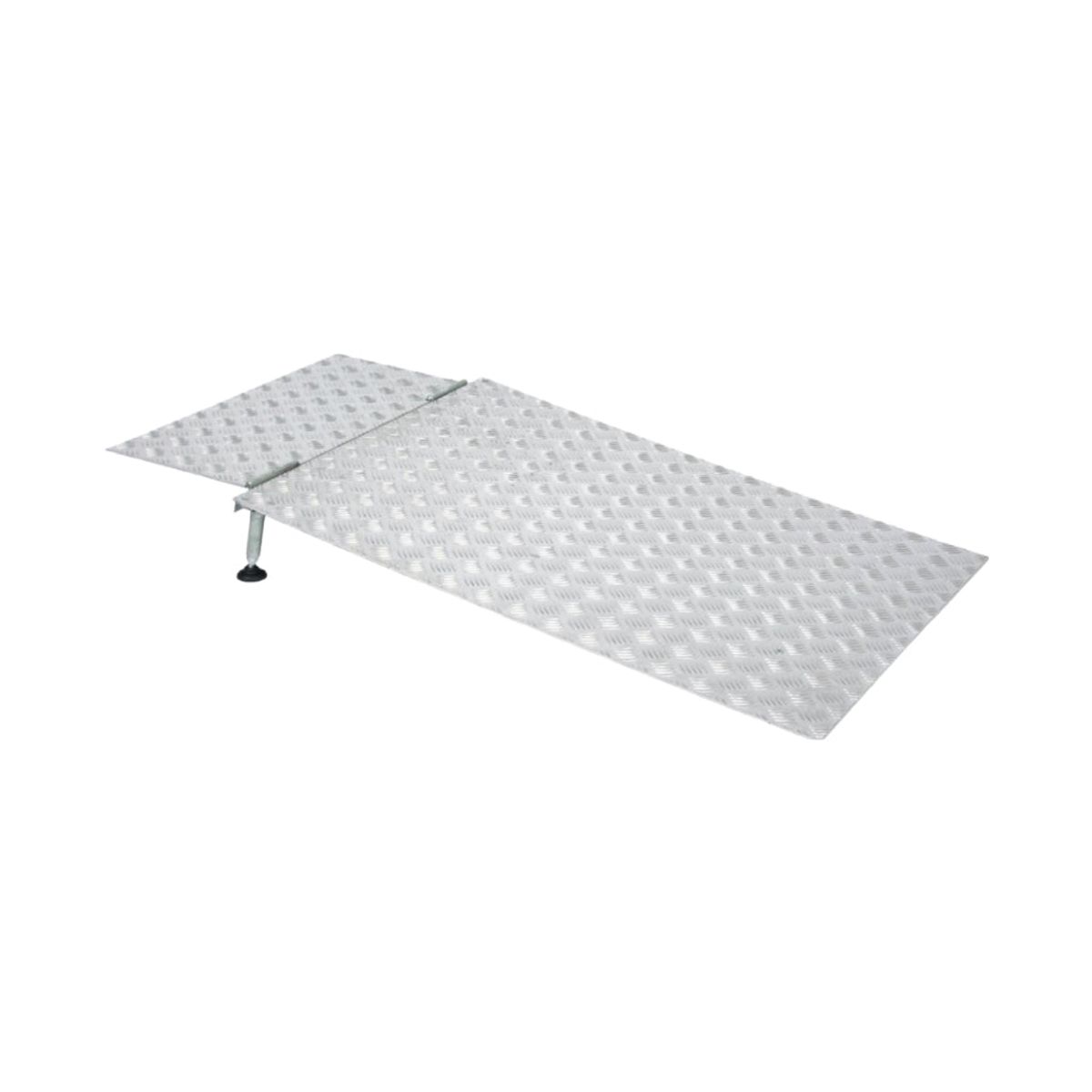 Terrasserampe med klap - Universal, aluminium, justerbar højde, skridsikker - 130 cm