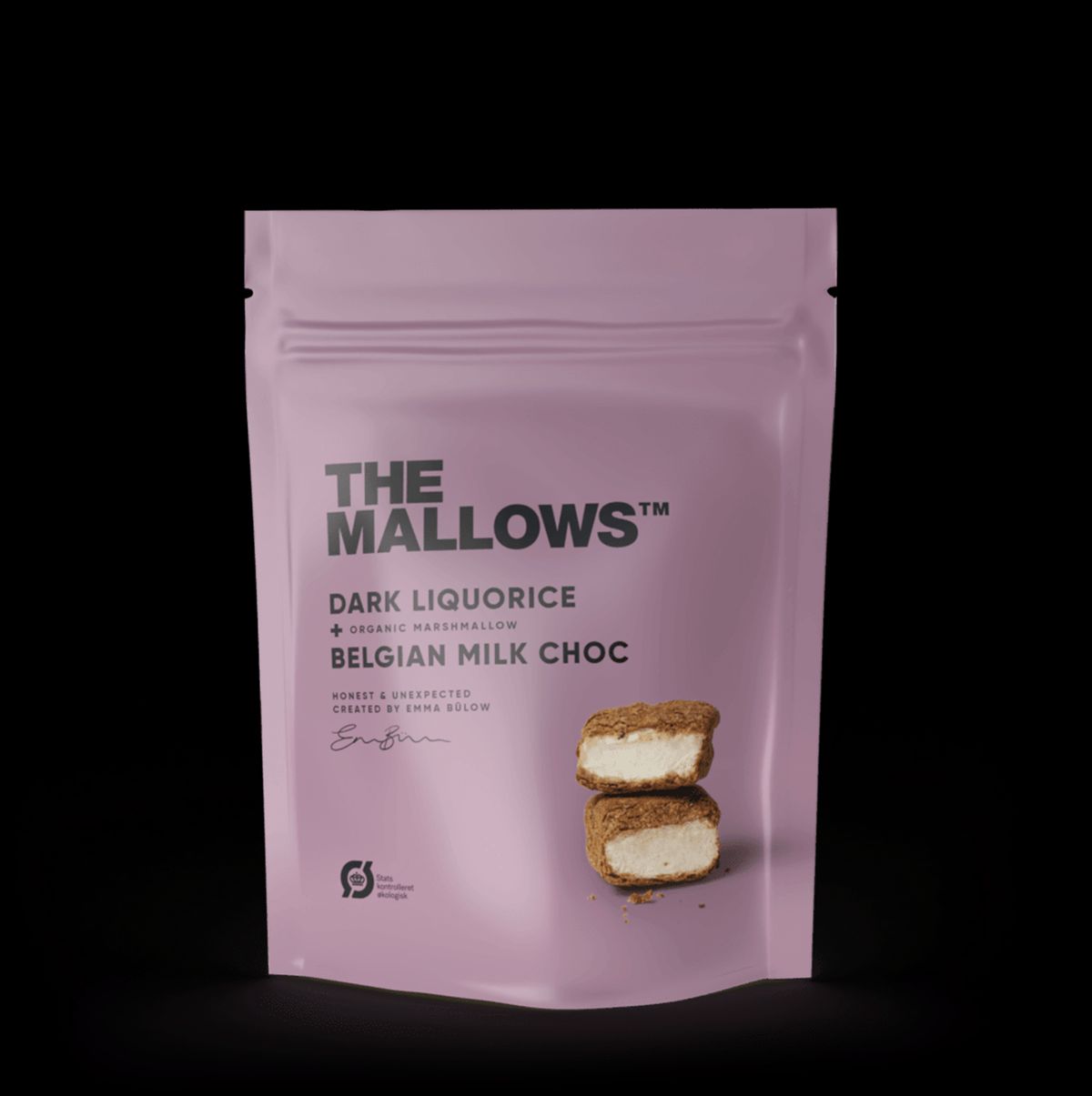 The Mallows - Dark Liquorice - skumfiduser med mælkechokolade og lakrids 90G