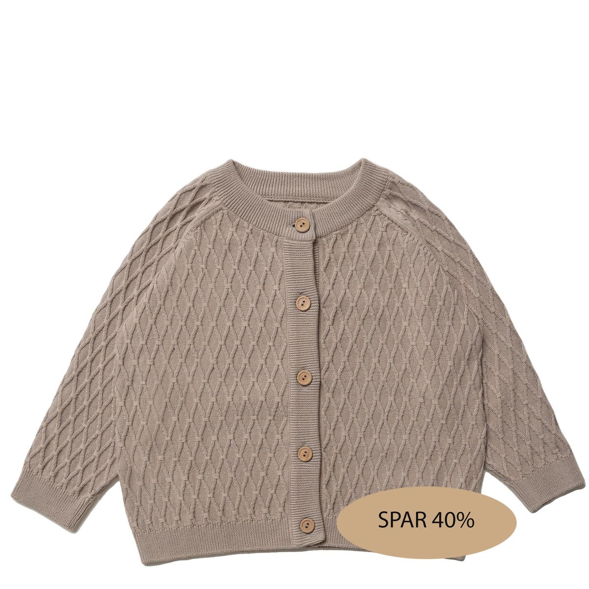 Theo cardigan, sand 40% - Grey, warm / 104