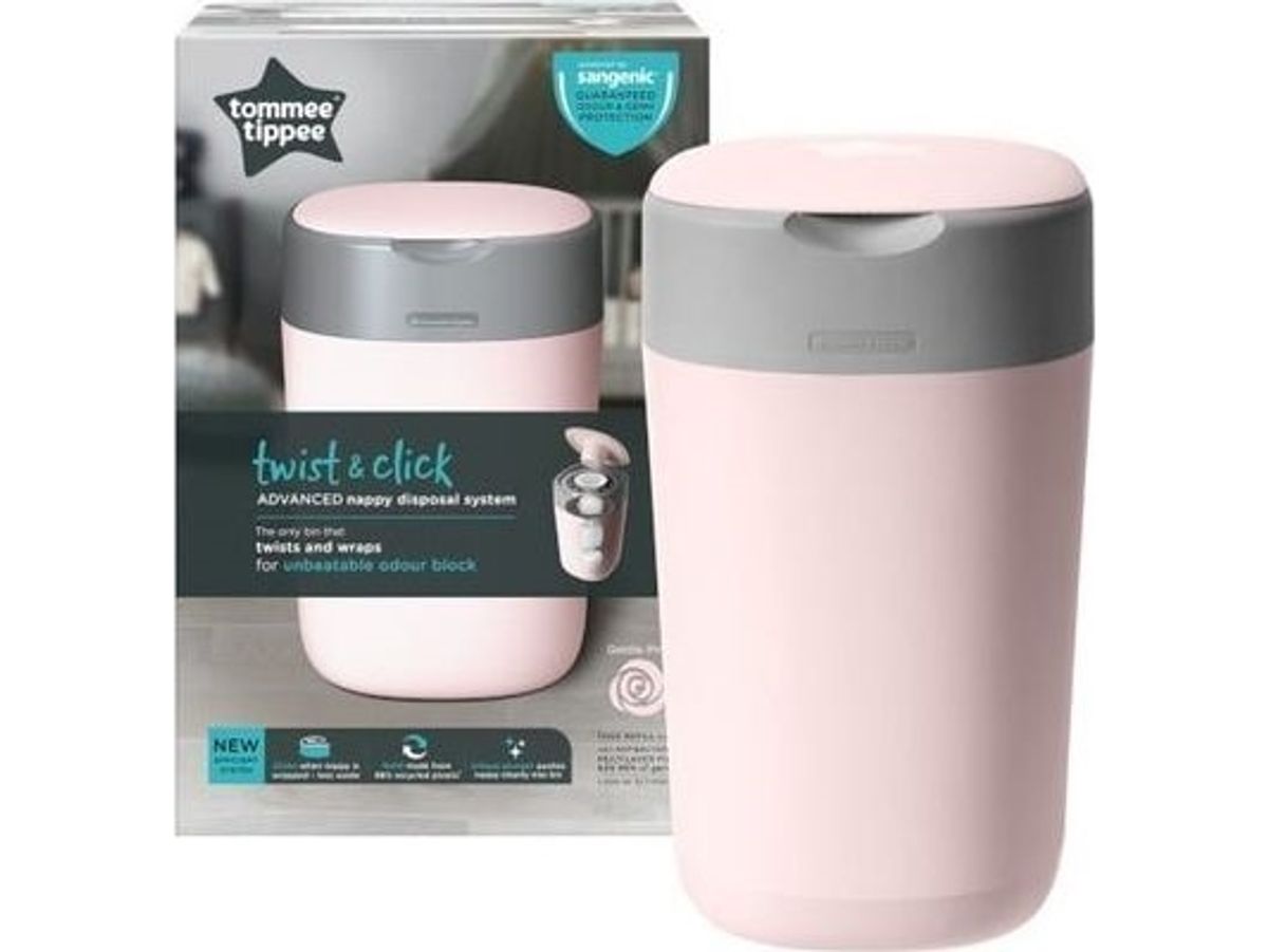 Tomee Tippee Diapers Container Sangenic Twist&Click, Gentle Pink, 85100202