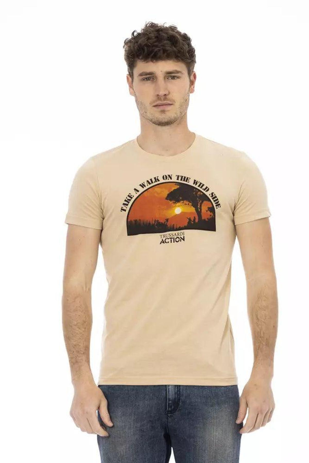 Trussardi Action Beige Bomuld T-Shirt