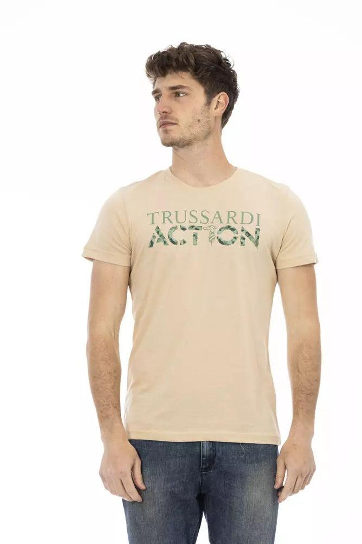 Trussardi Action Beige Bomuld T-Shirt