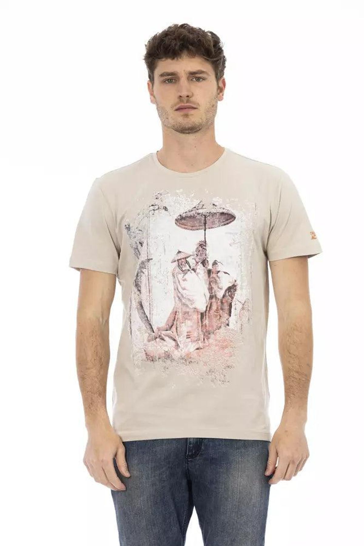 Trussardi Action Beige Bomuld T-Shirt