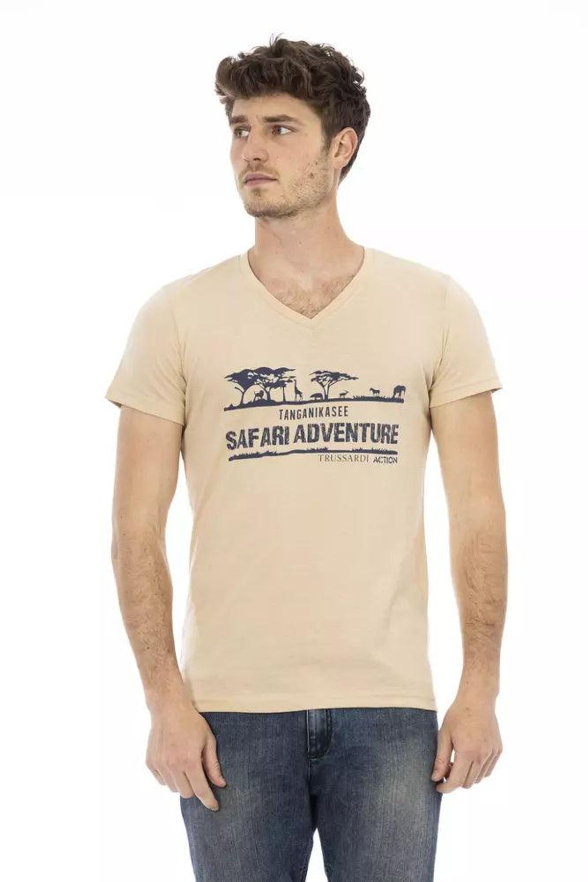 Trussardi Action Beige Bomuld T-Shirt