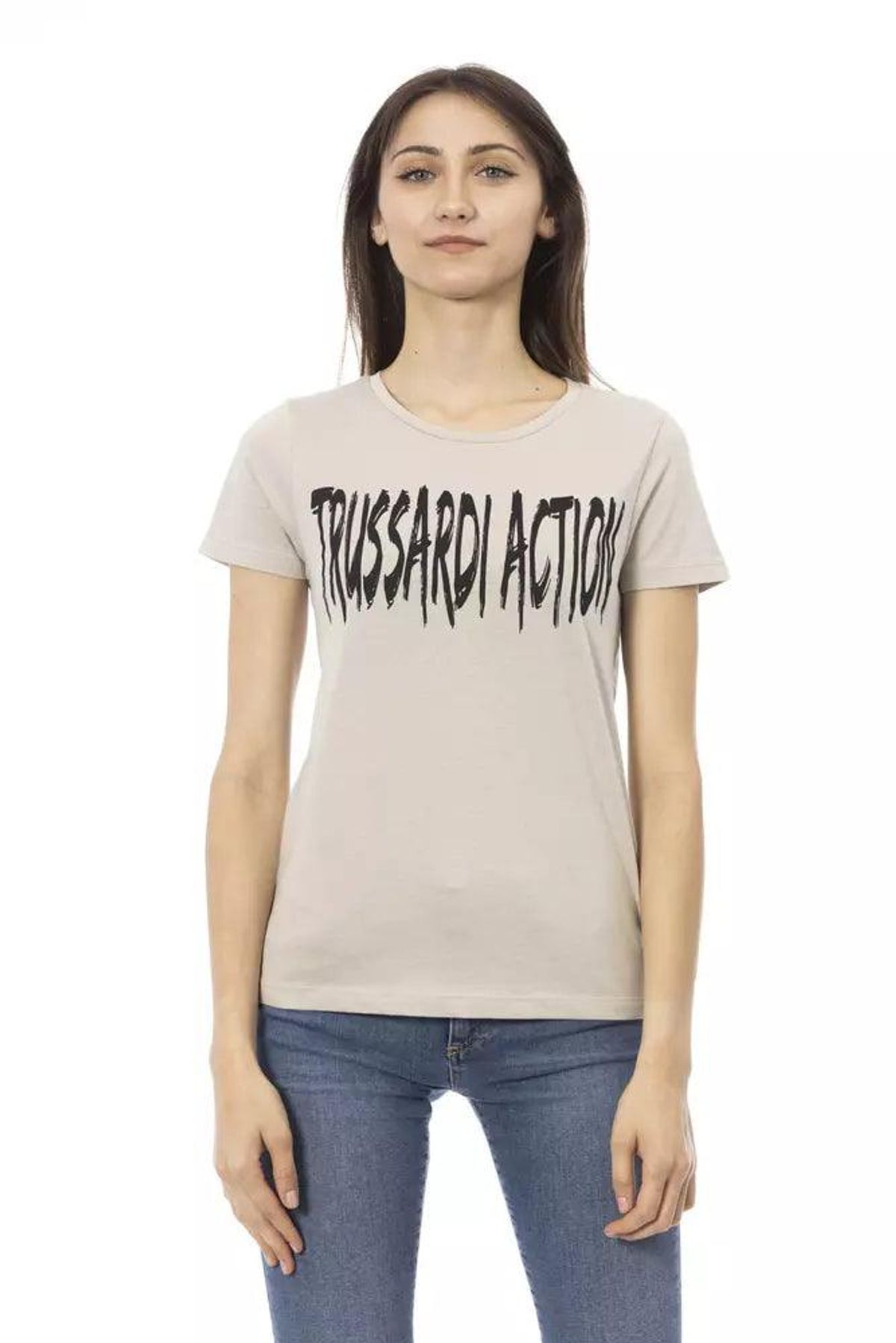 Trussardi Action Beige Bomuld T-Shirt