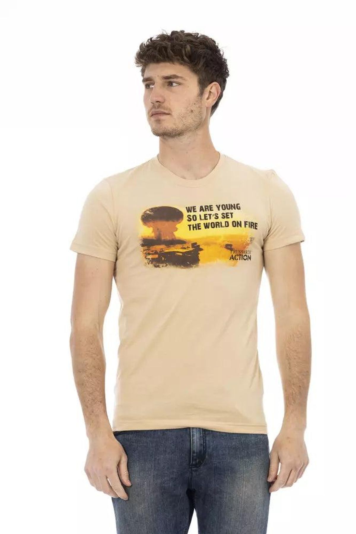 Trussardi Action Beige Bomuld T-Shirt