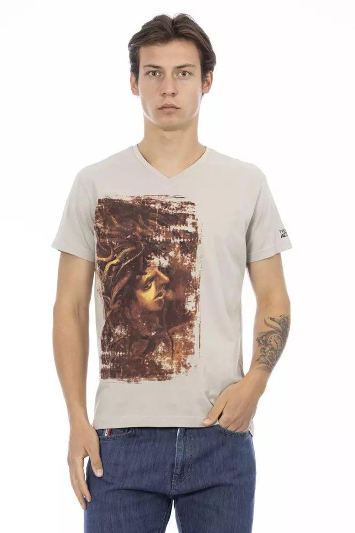 Trussardi Action Beige Bomuld T-Shirt