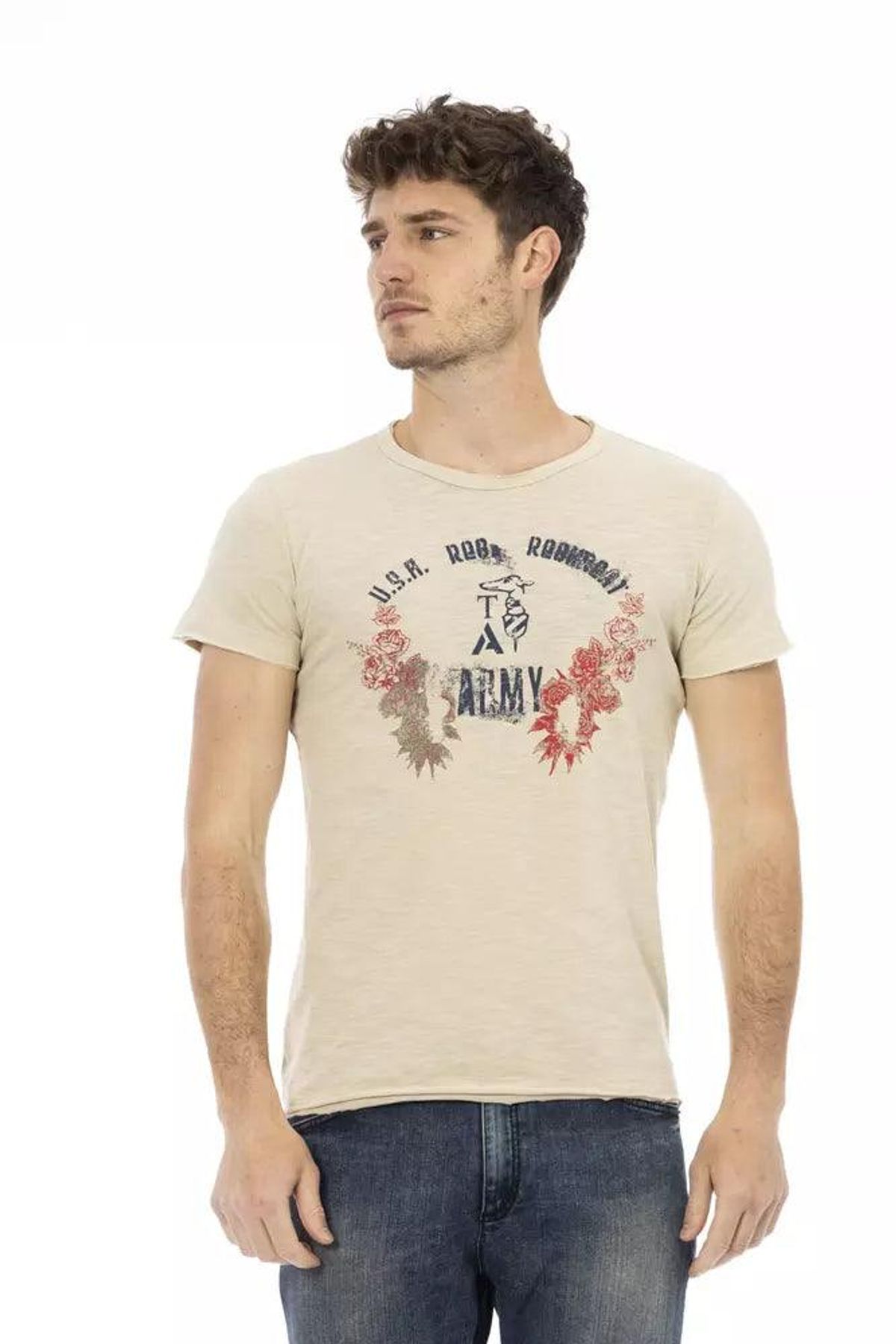 Trussardi Action Beige Bomuld T-Shirt