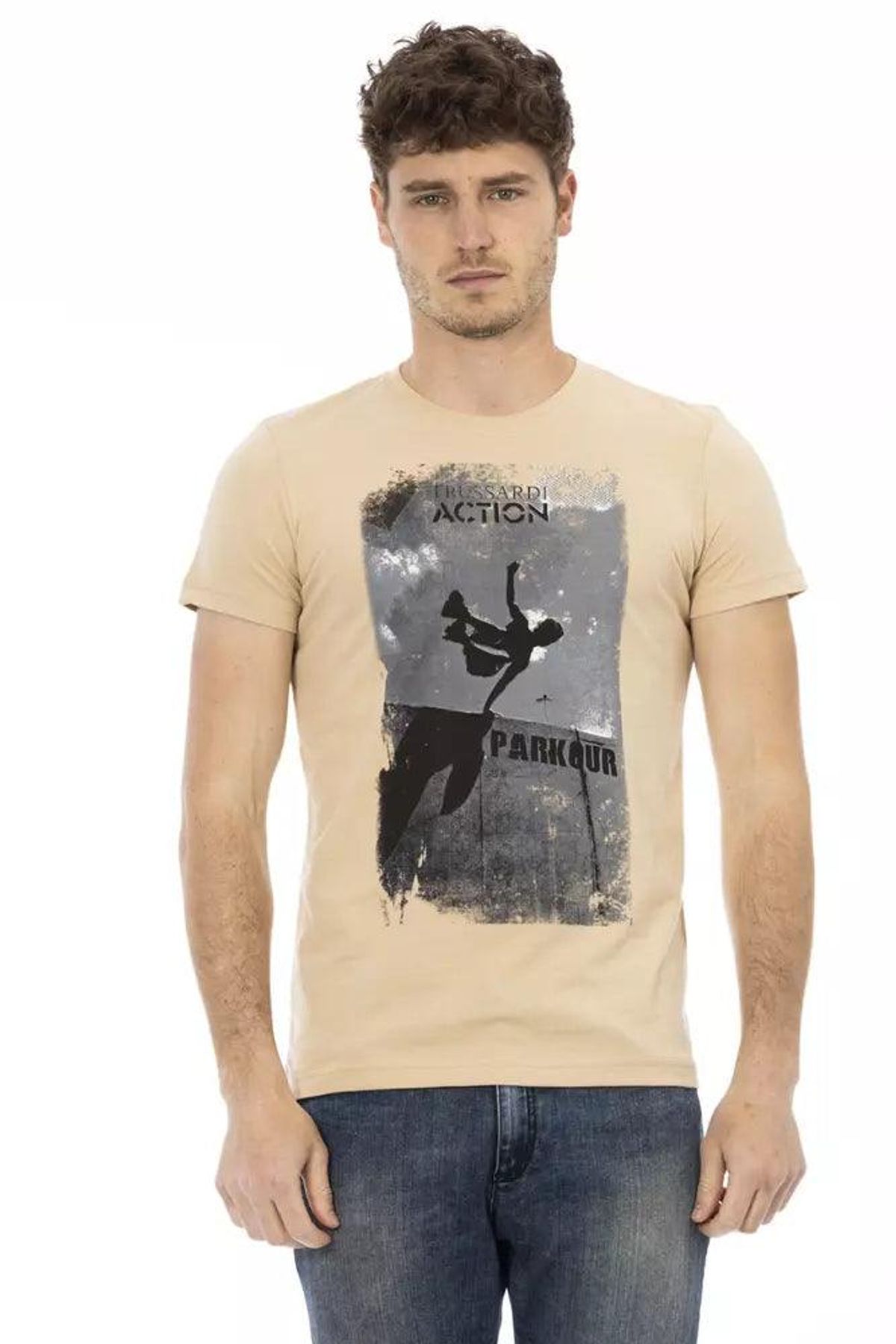 Trussardi Action Beige Bomuld T-Shirt