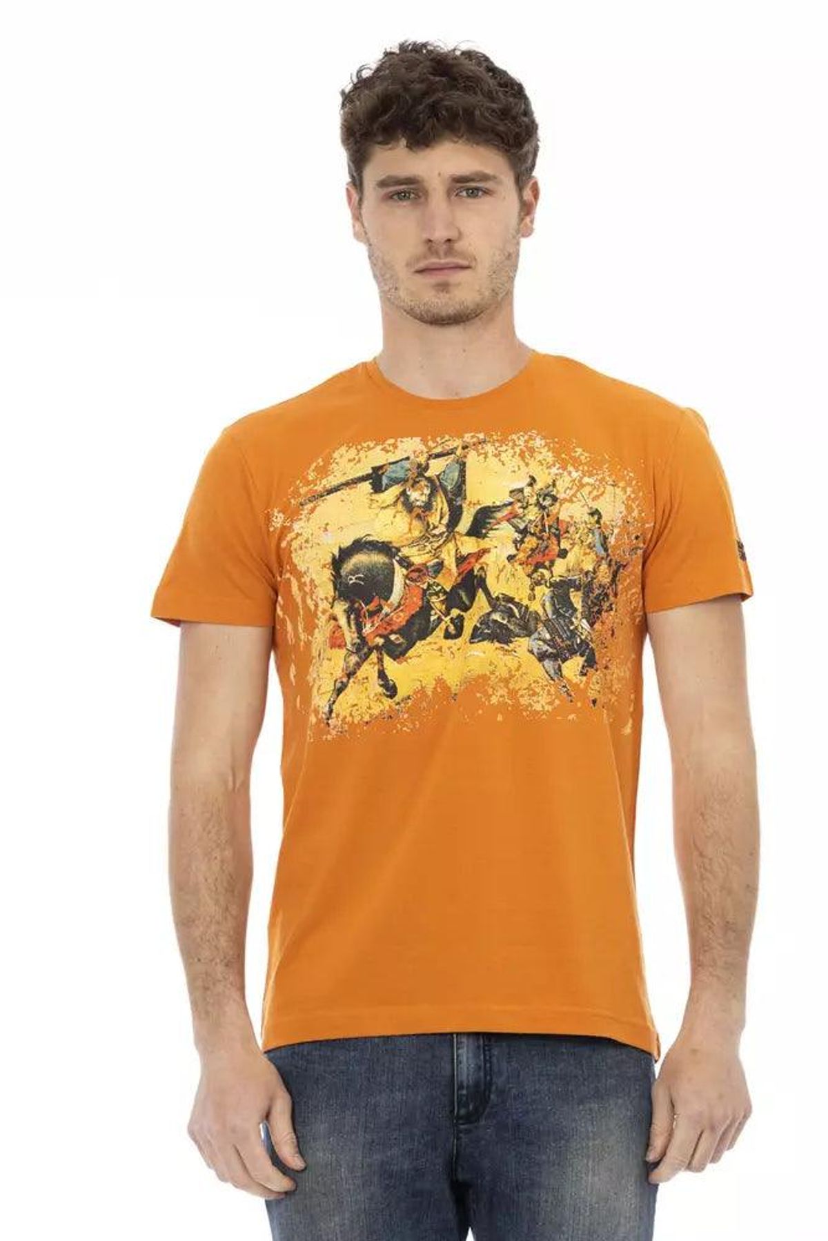 Trussardi Action Elegant Orange Short Sleeve Round Neck Tee