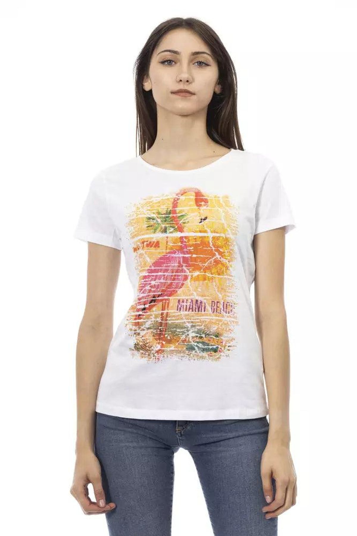 Trussardi Action Hvid Bomuld T-Shirt