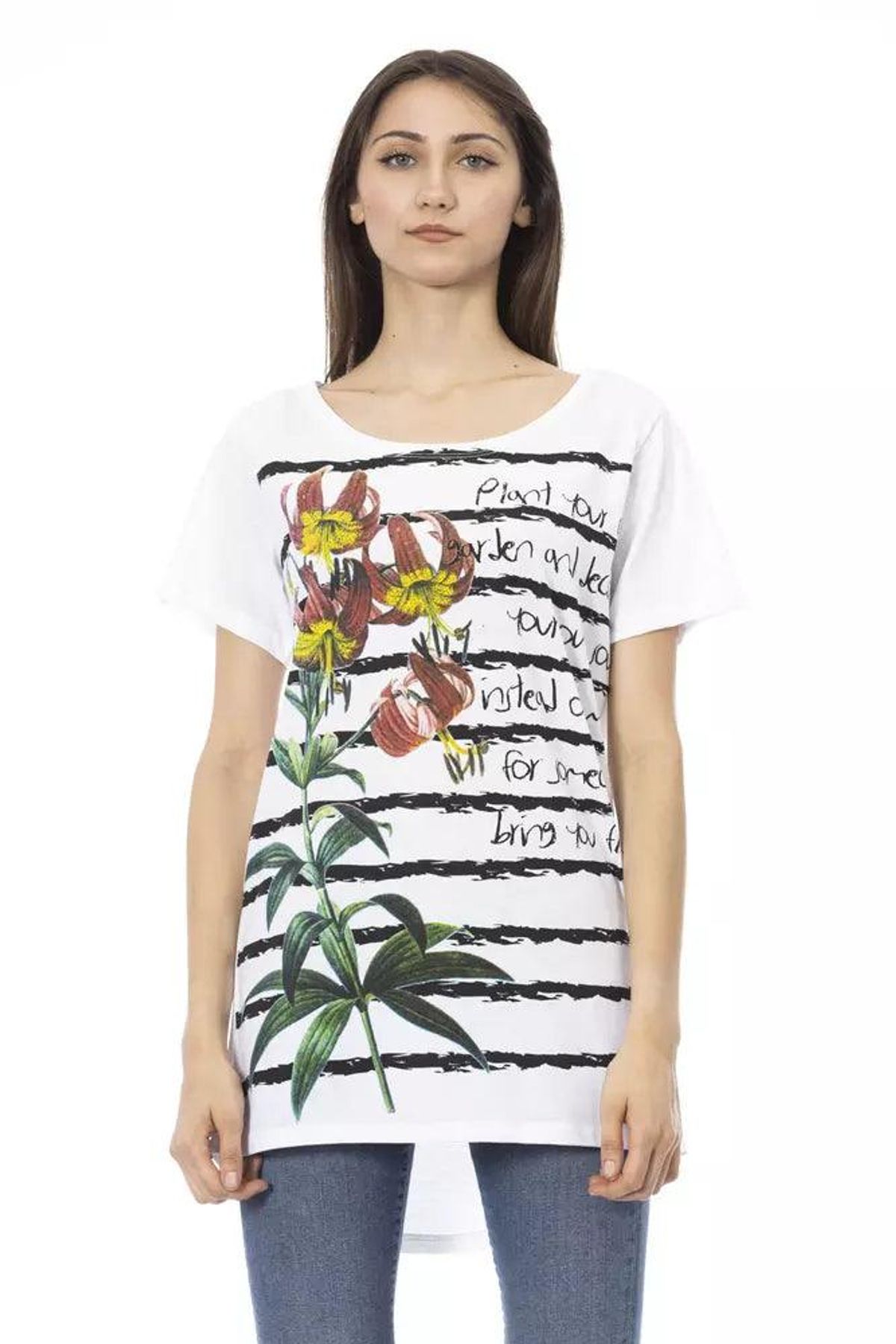 Trussardi Action Hvid Bomuld T-Shirt