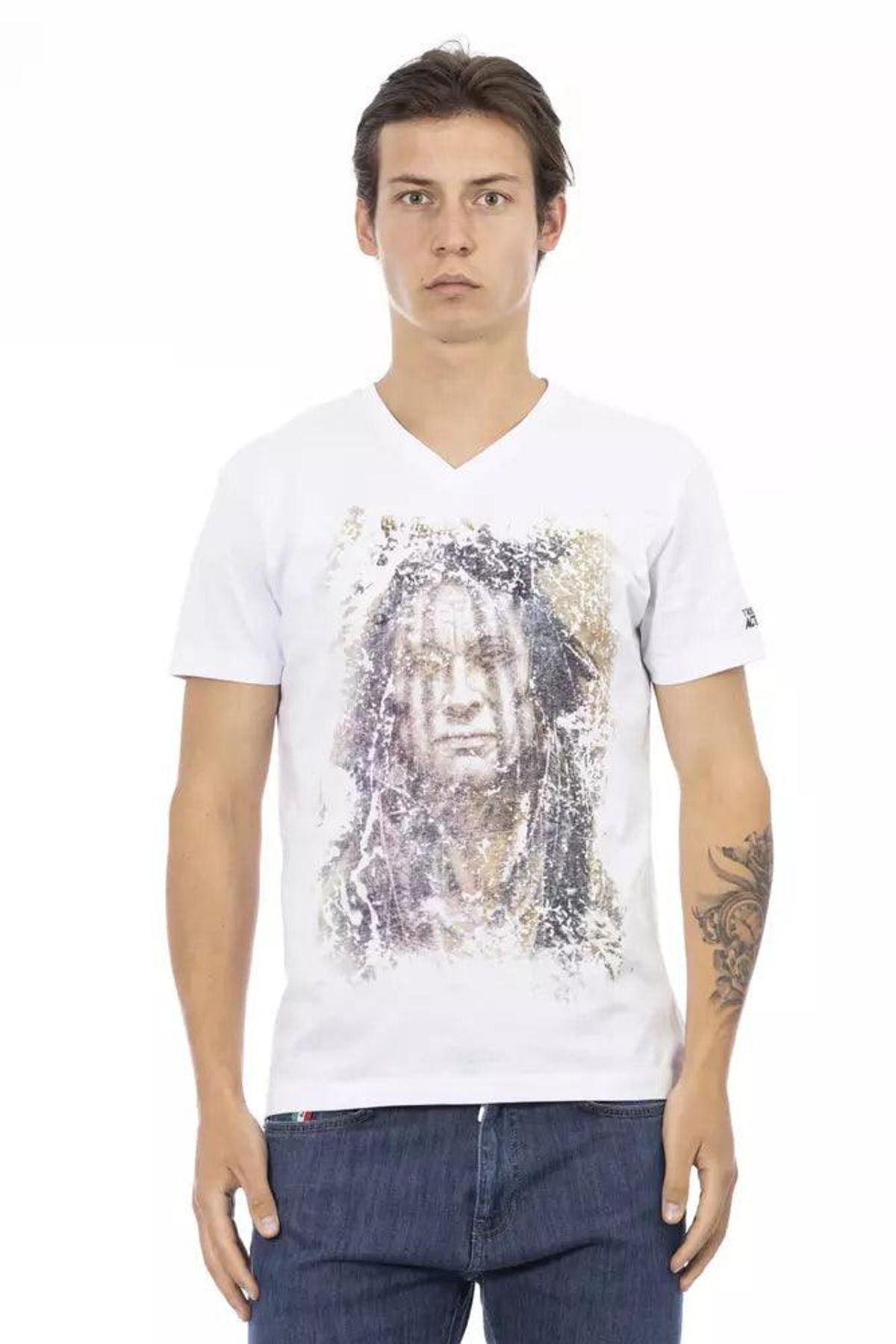 Trussardi Action Hvid Bomuld T-Shirt