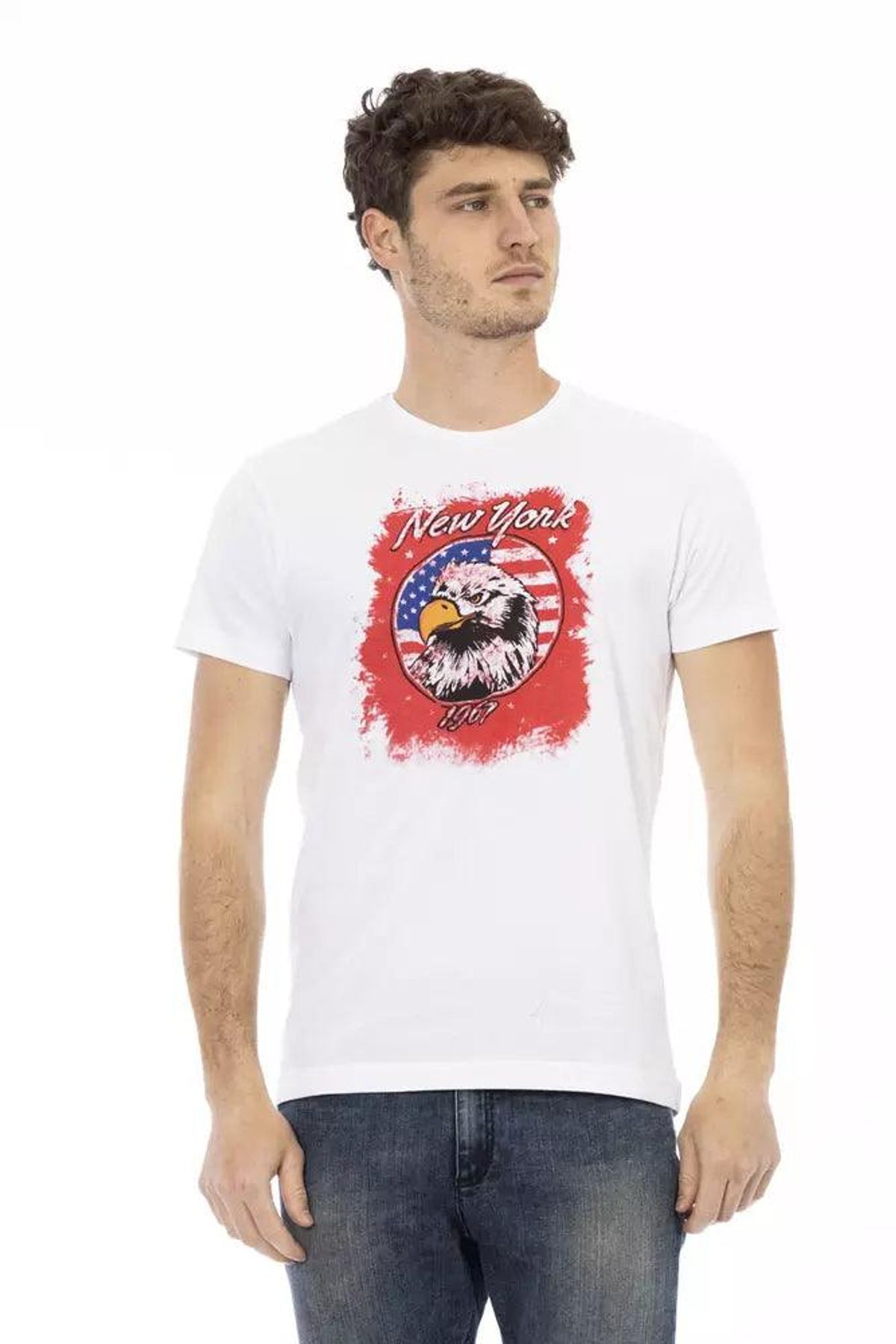 Trussardi Action Hvid Bomuld T-Shirt