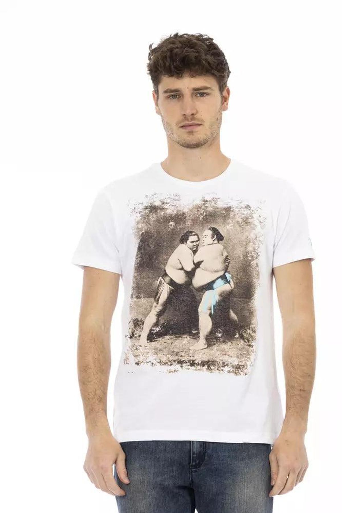 Trussardi Action Hvid Bomuld T-Shirt