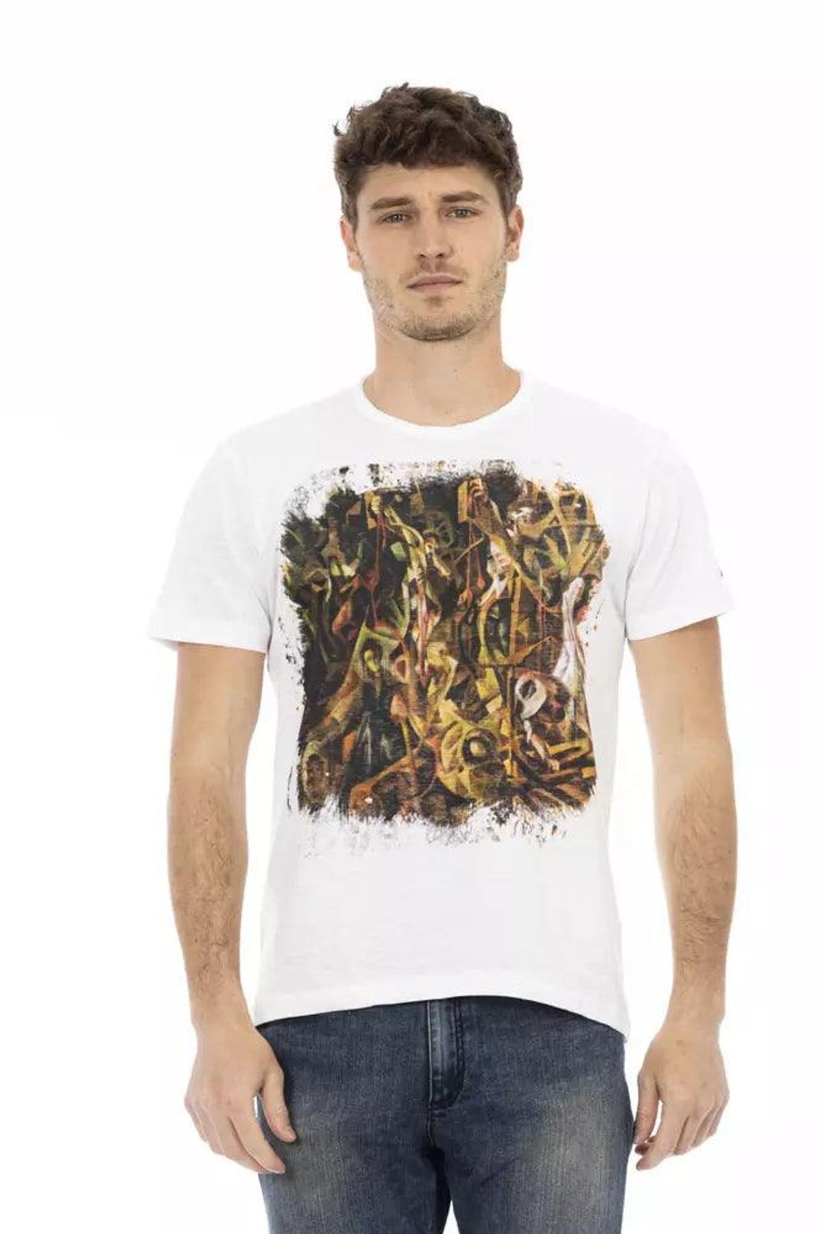 Trussardi Action Hvid Bomuld T-Shirt