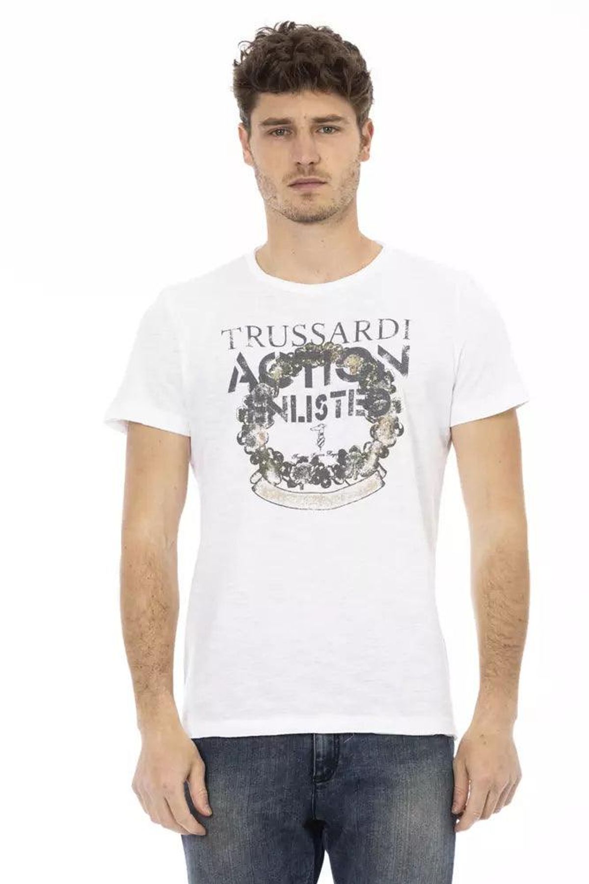 Trussardi Action Hvid Bomuld T-Shirt