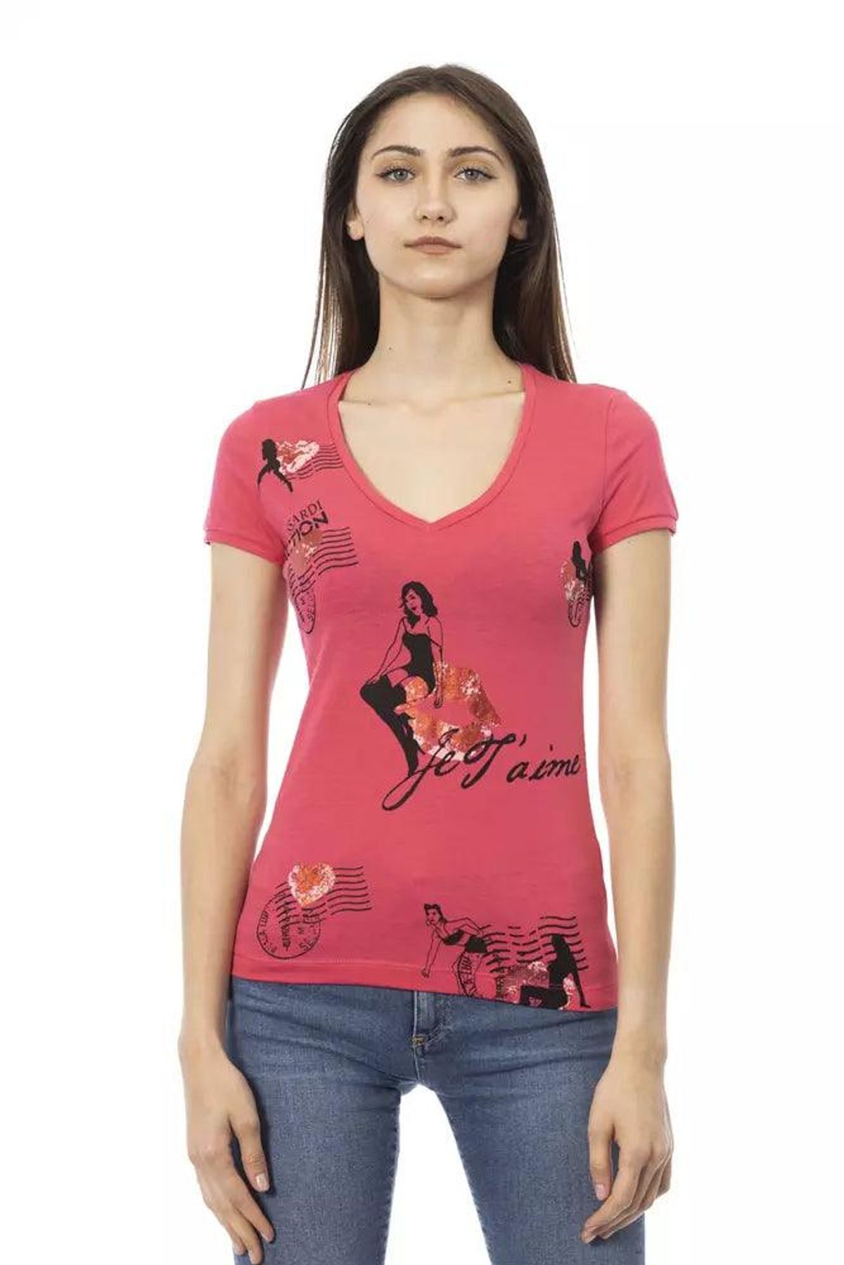 Trussardi Action Pink Bomuld T-Shirt