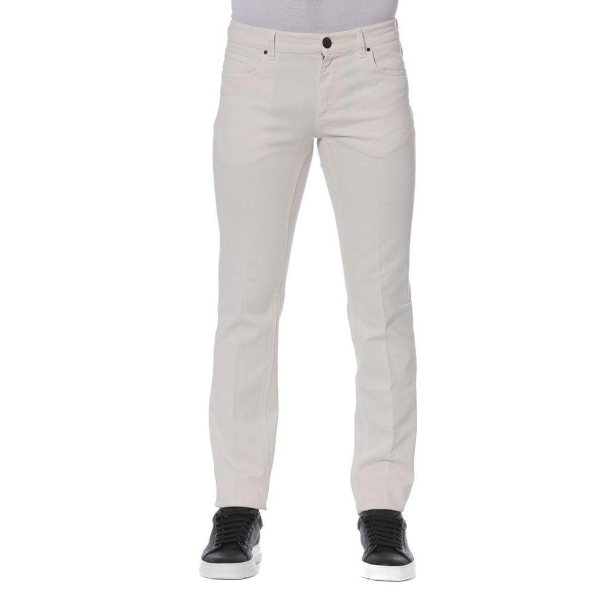 Trussardi Elegant White Cotton Denim for Herre