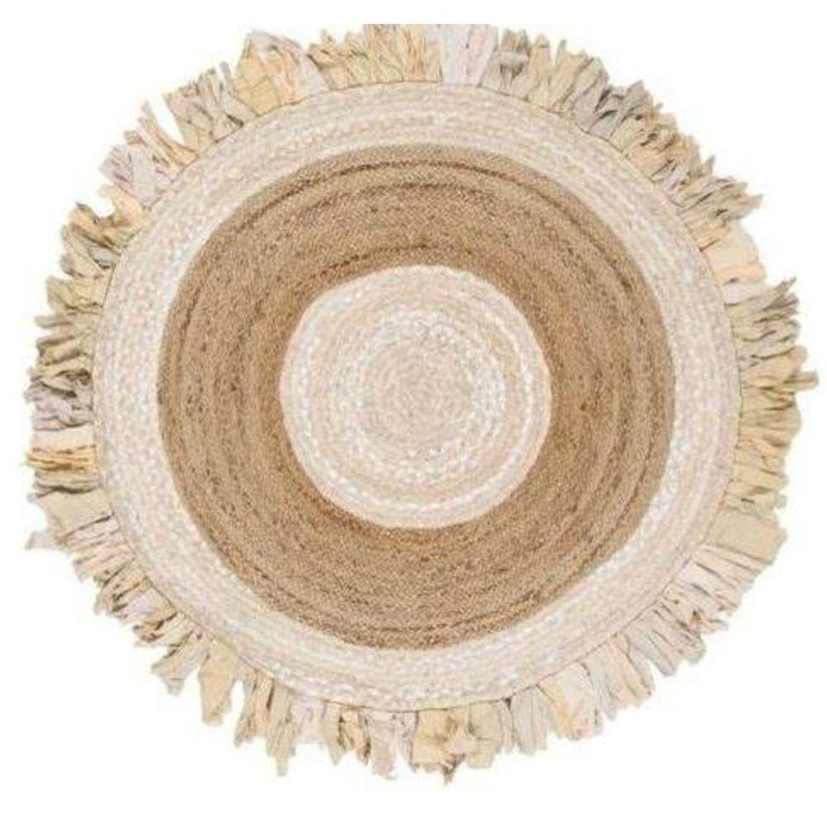 Tæppe Beige Brun Bomuld Jute (200 x 200 x 1 cm)