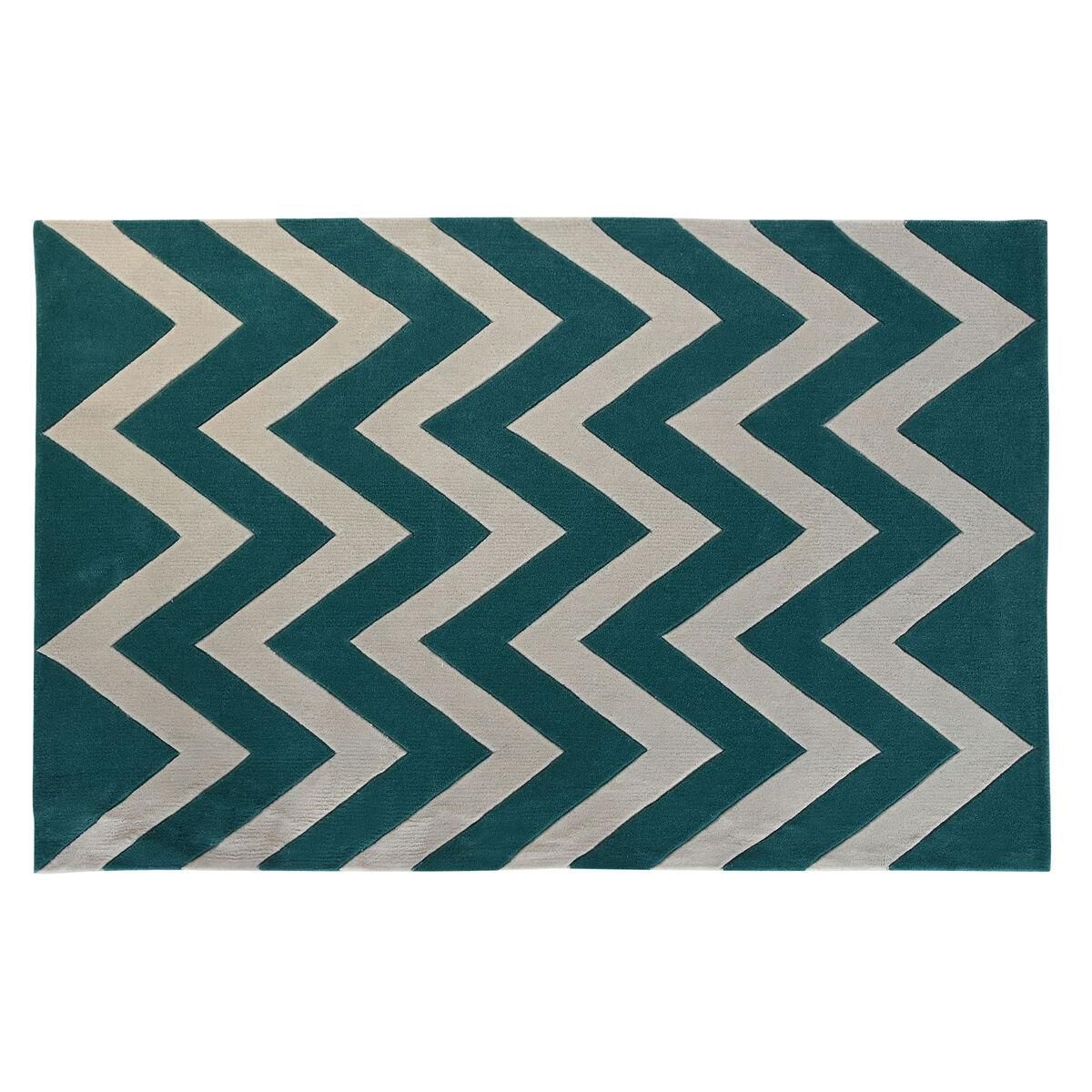 Tæppe Polyester Zigzag To-farvet 120 x 180 x 2 cm