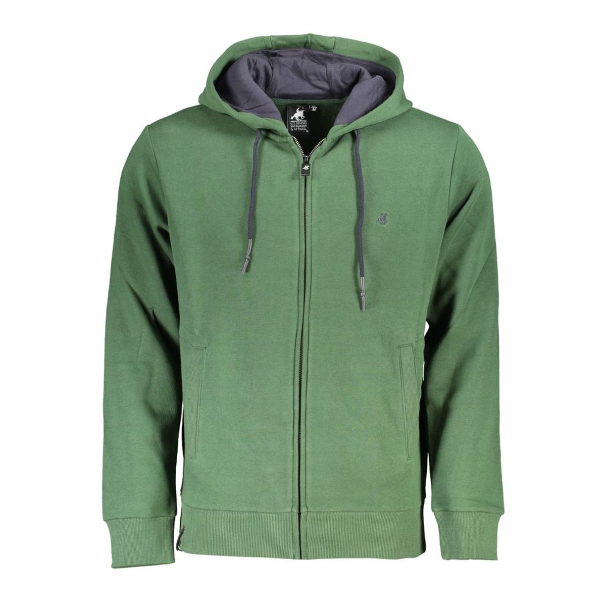 U.S. Grand Polo Chic Green Hooded Sweatshirt with Elegant Embroidery