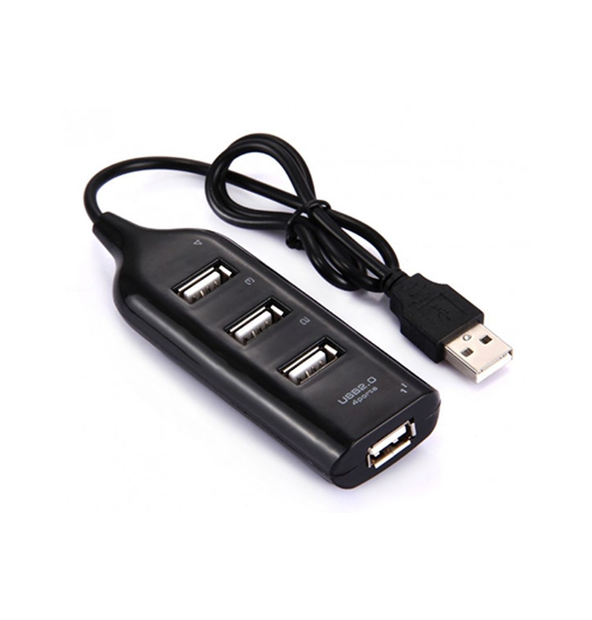 USB-A | Hub 4 Port - Adapter til Computer / MacBook - Sort