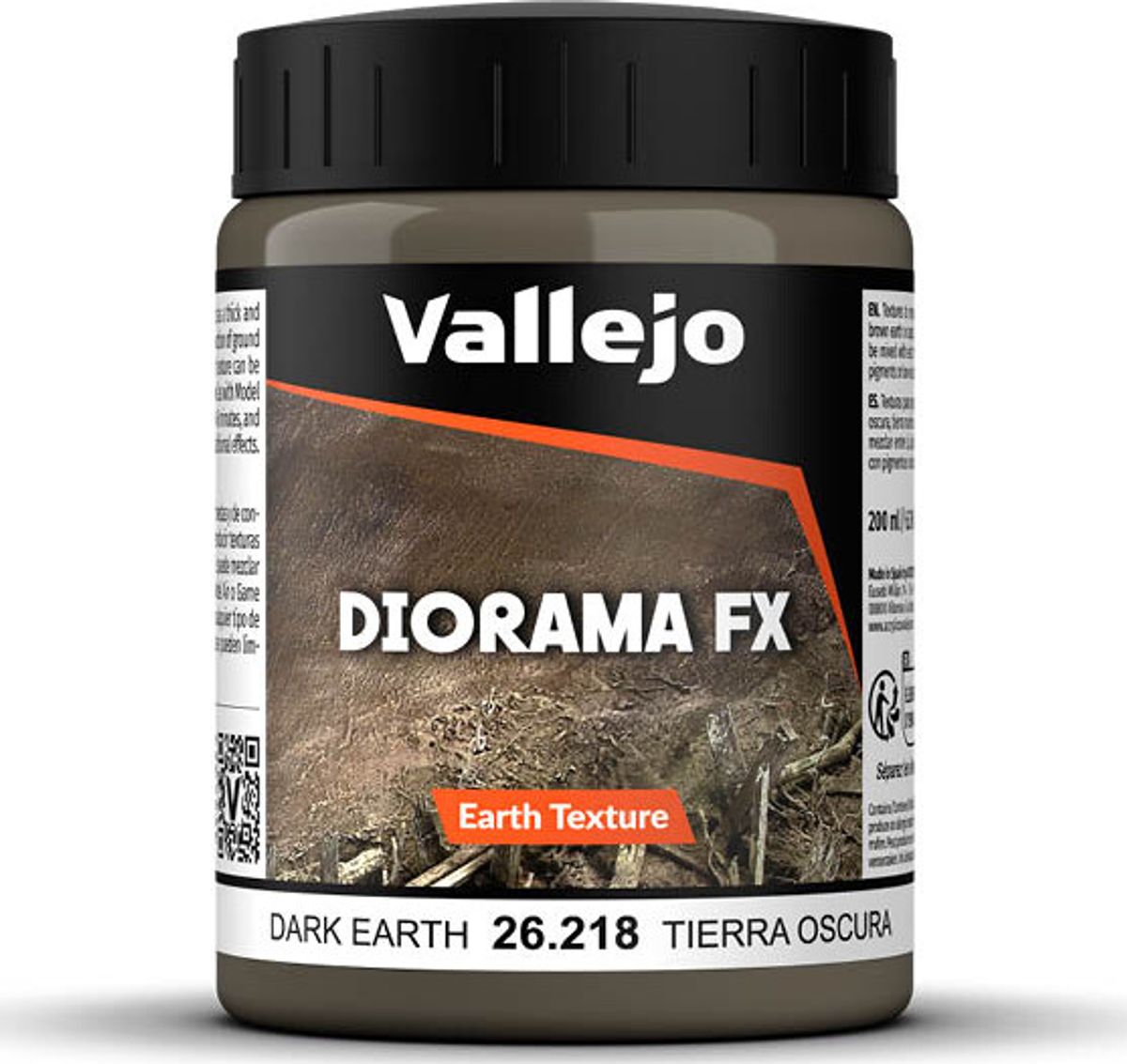 Vallejo - Diorama Fx - Earth Texture - Dark Earth - 200 Ml