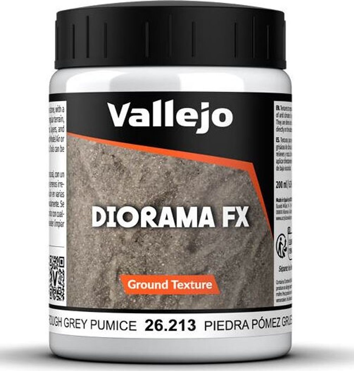 Vallejo - Diorama Fx - Ground Texture - Rough Grey Pumice - 200 Ml