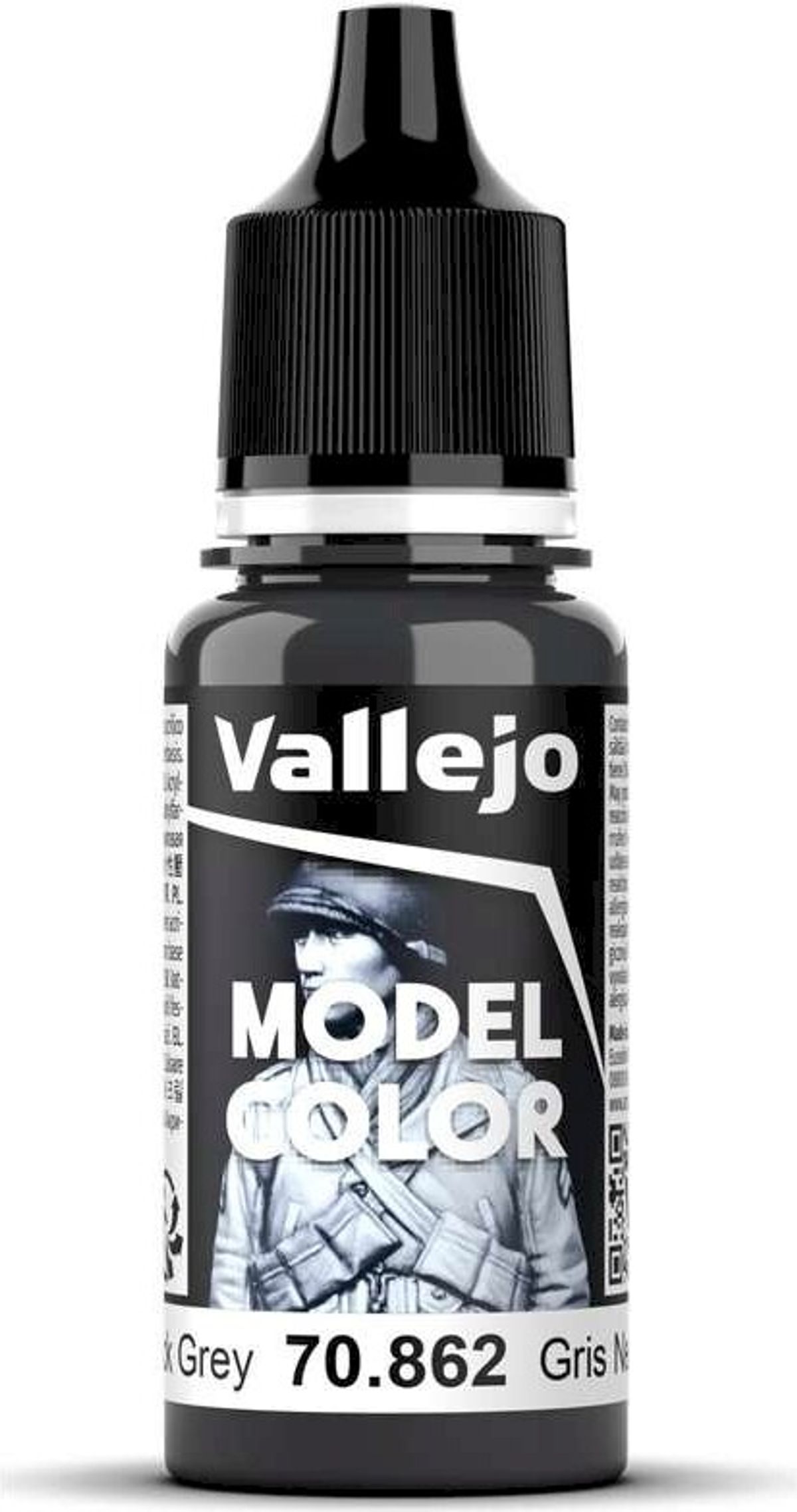 Vallejo - Model Color - Black Grey Mat - 17-18 Ml - 70862