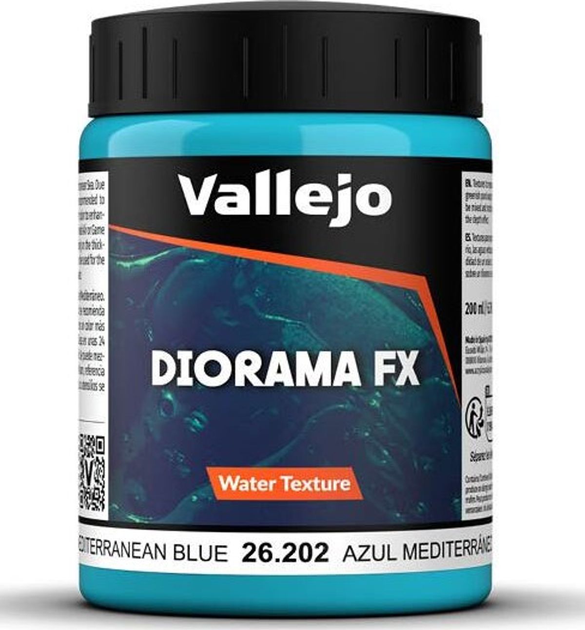 Vallejo - Water Texture Akryl Medium - Mediterranean Blue 200 Ml