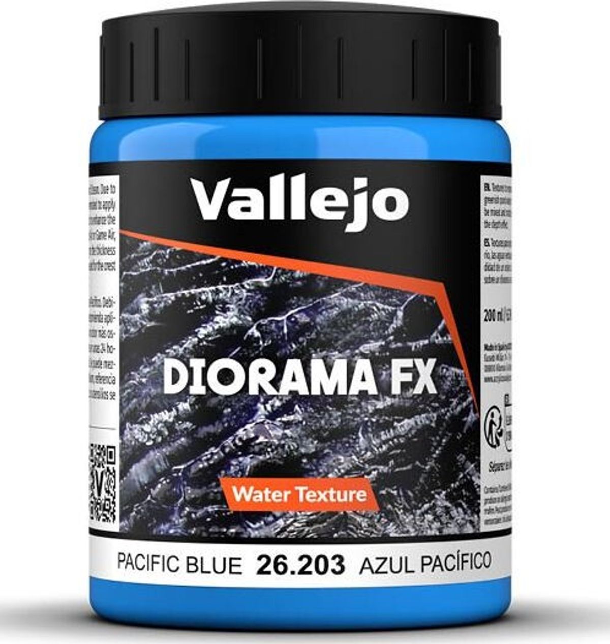 Vallejo - Water Texture Akryl Medium - Pacific Blue 200 Ml