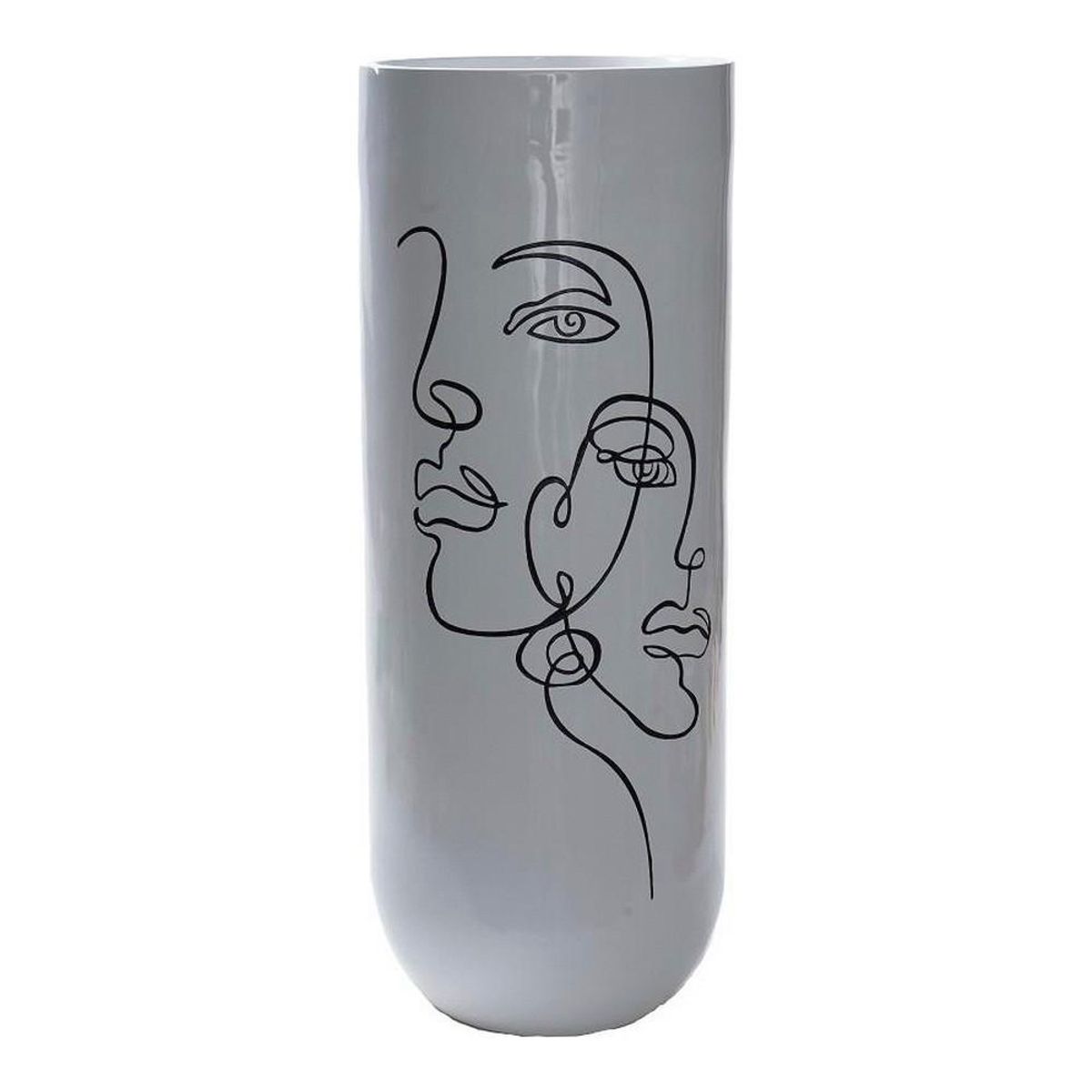 Vase Abstrakt Hvid Harpiks Moderne (35 x 35 x 90 cm)