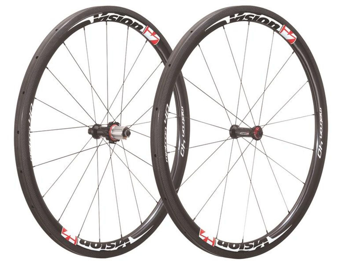 Vision Metron 40 Tubular Carbon Hjulsæt - Grå/rød