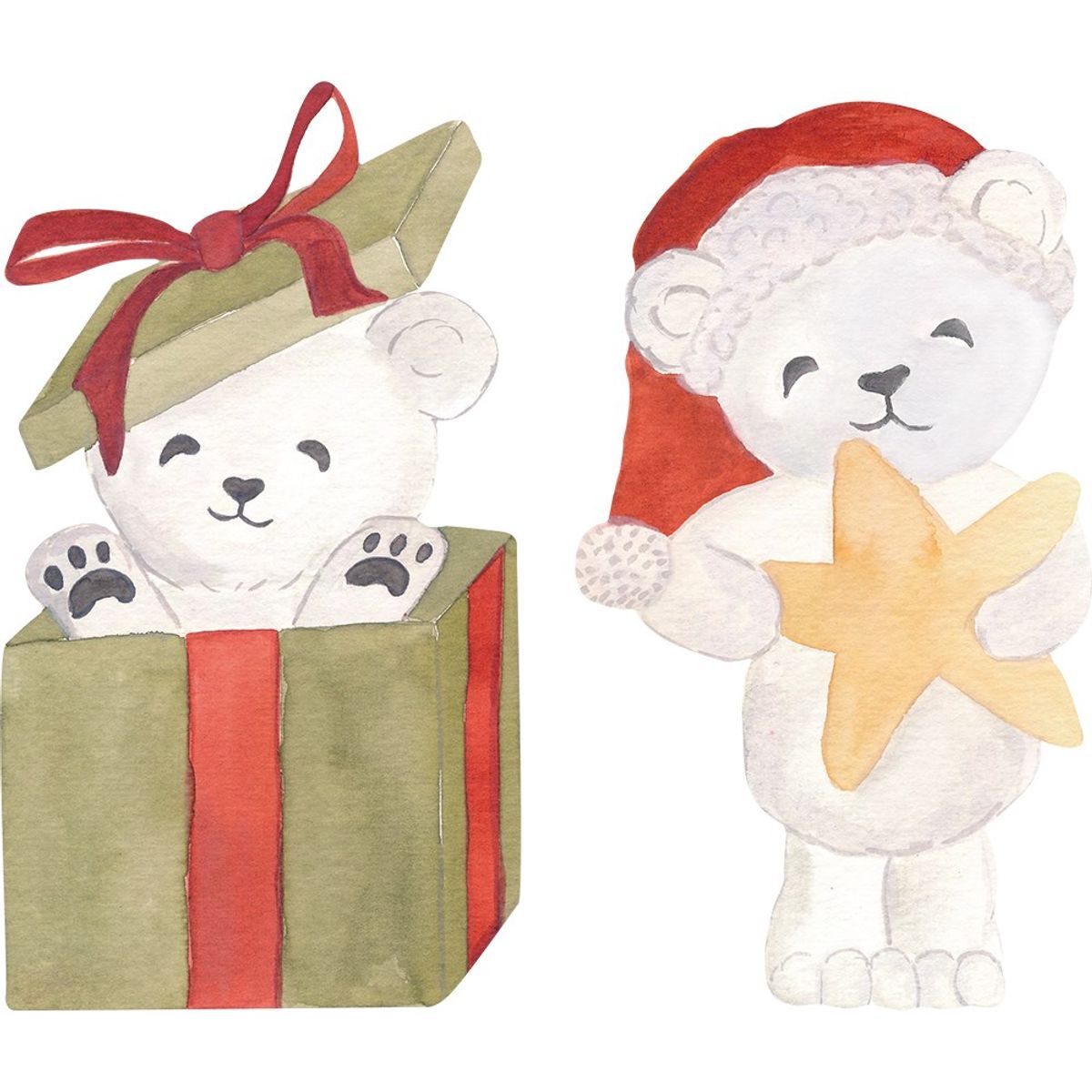 Wallsticker santa bears - White