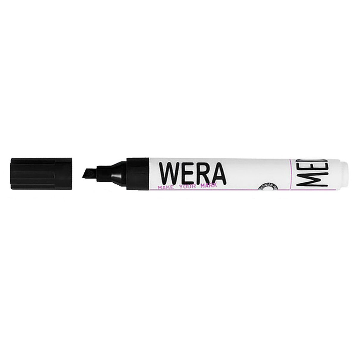 Wera marker med kantet spids - Permanent Sort