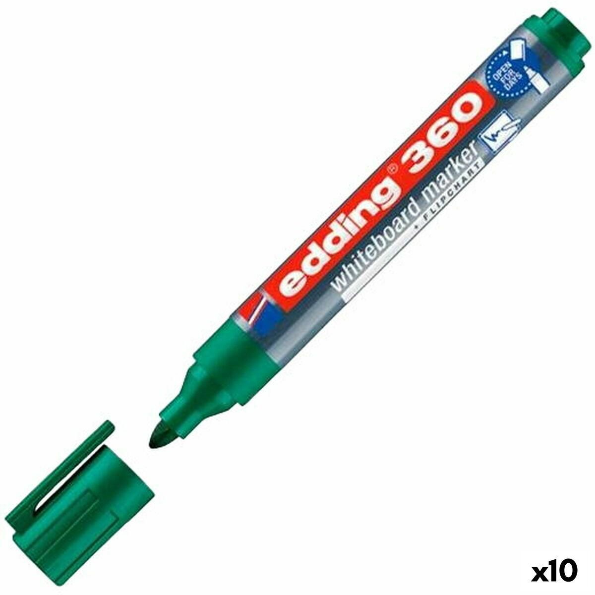 Whiteboard-pen Edding 360 Genopladelig Grøn (10 enheder)