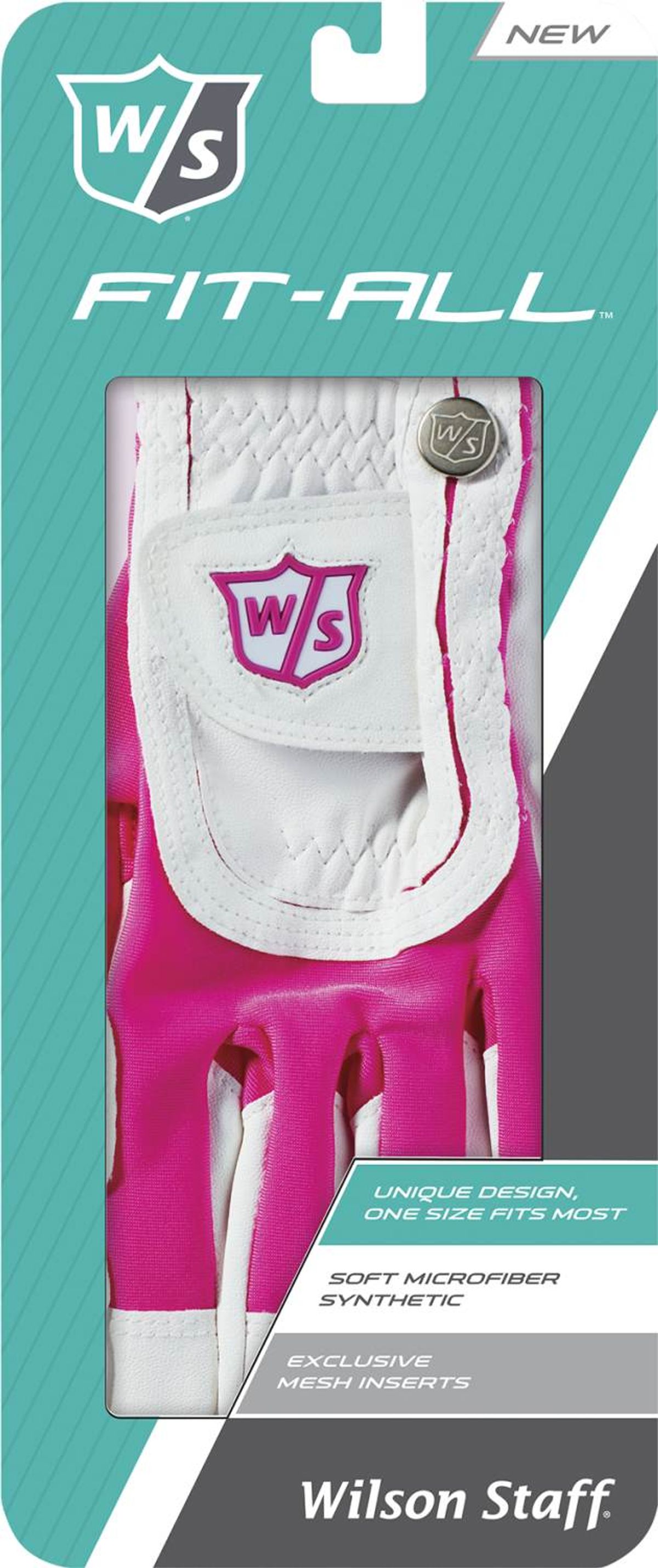 Wilson Staff Fit-All Syntetisk Dame Golfhandske - Hvid/Pink - Venstre - Str. Onesize