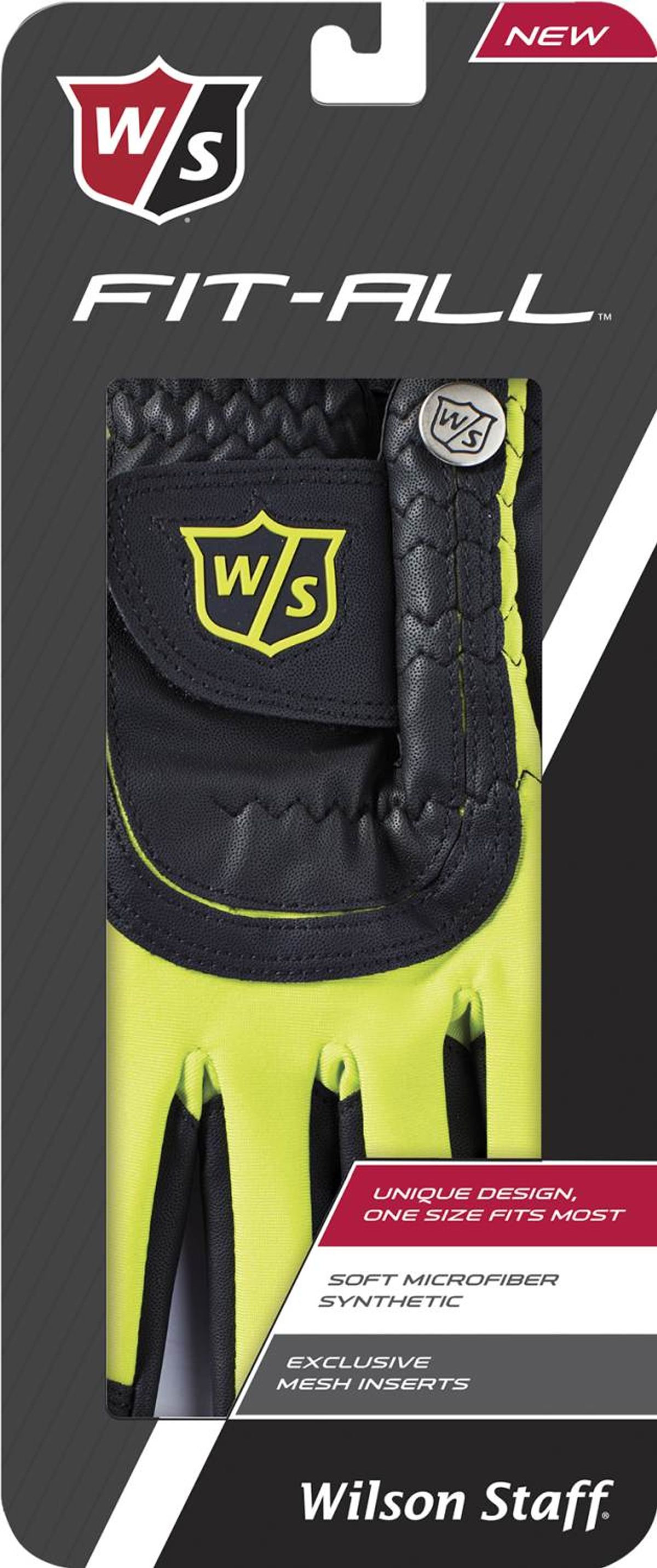 Wilson Staff Fit-All Syntetisk Herre Golfhandske - Sort/Grøn - Venstre - Str. Onesize