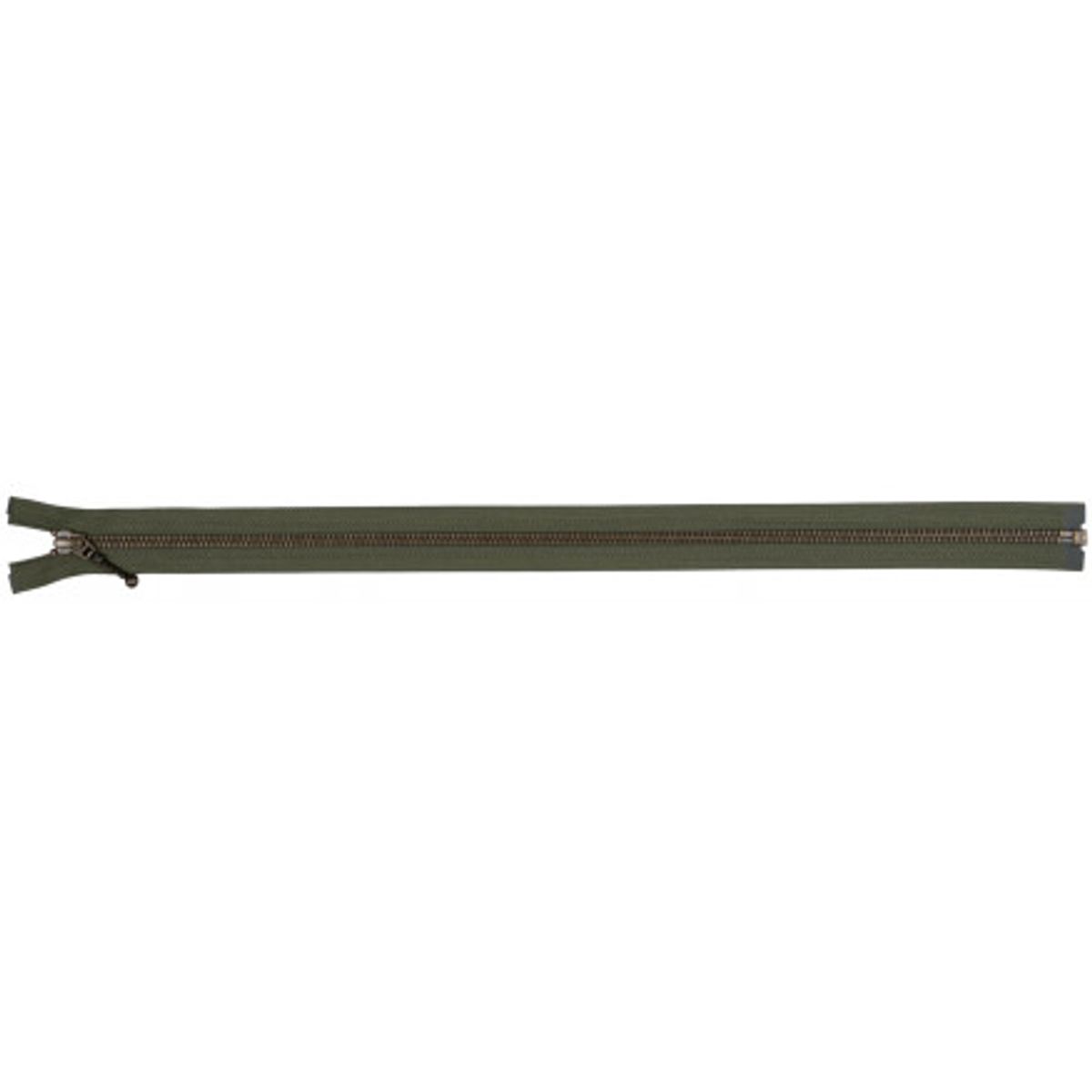 YKK Delbar Lynlås Antik Messing Armygrøn 6mm - 45cm