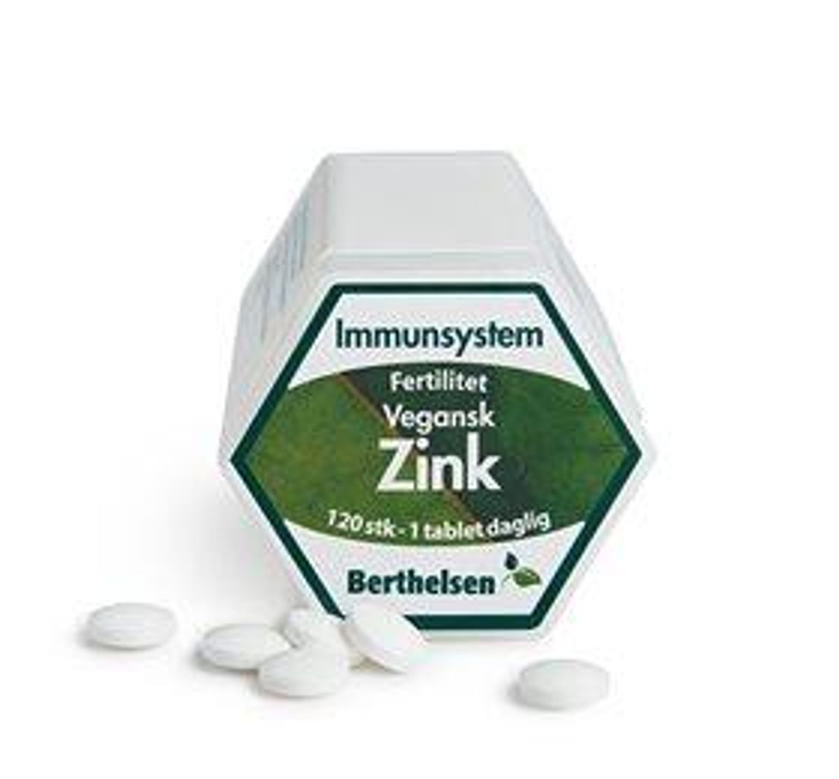 Zink 20 mg. H. Berthelsen - 120 tabletter.