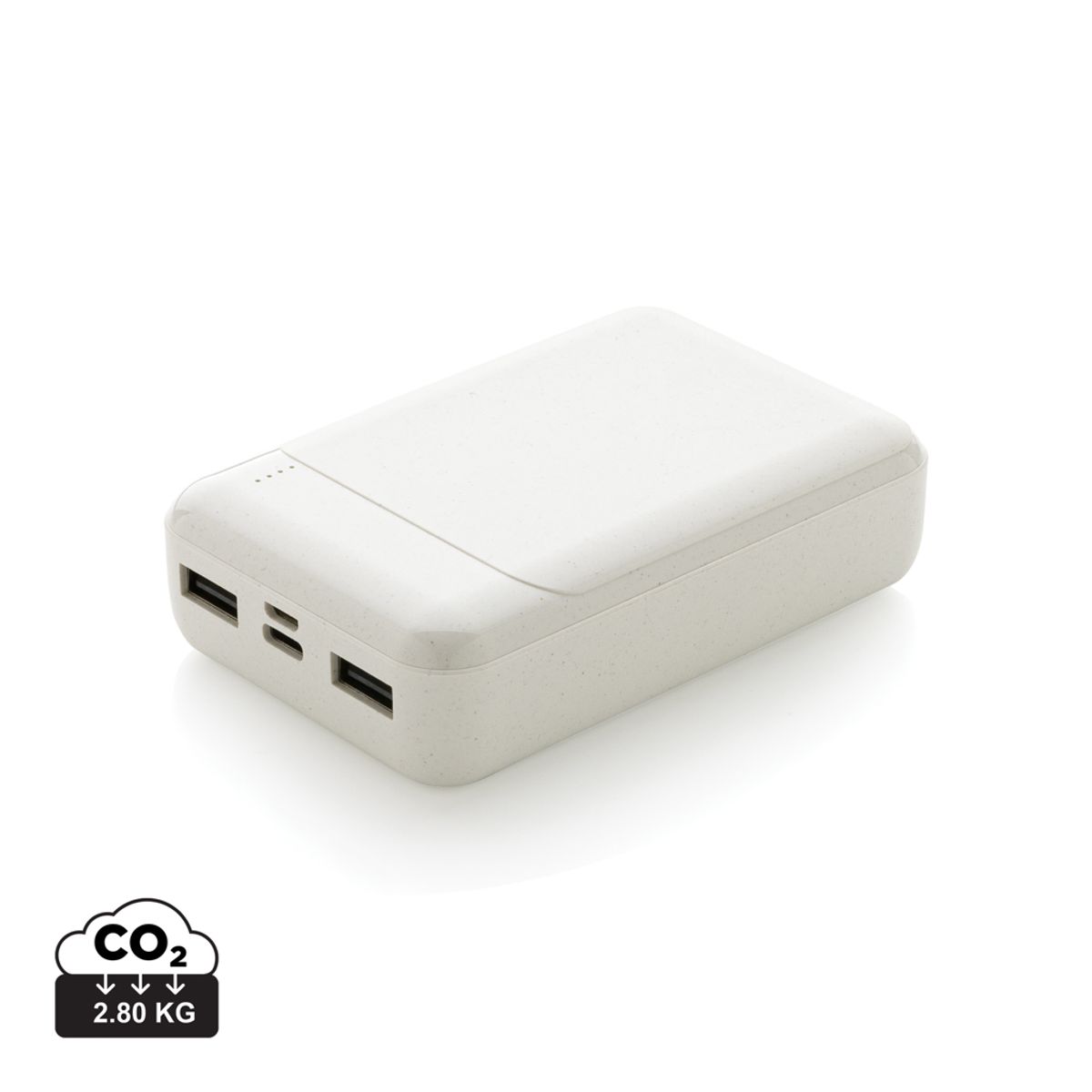 10.000 mAh Powerbank i RCS Standard Genanvendt Plast, Hvid