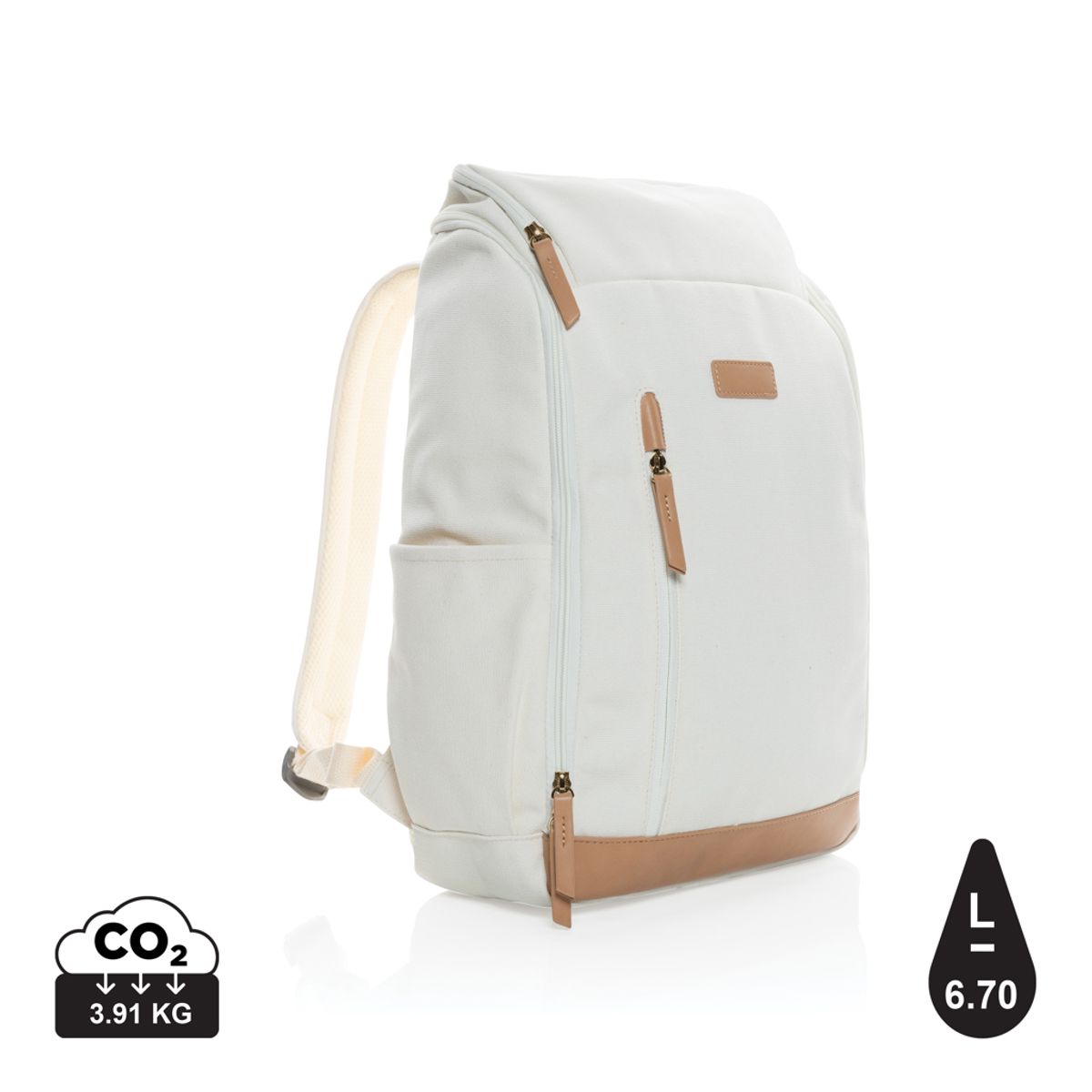 Impact Aware&trade; 16 oz. 15" Laptop Rygsæk i Rcanvas, Off-white