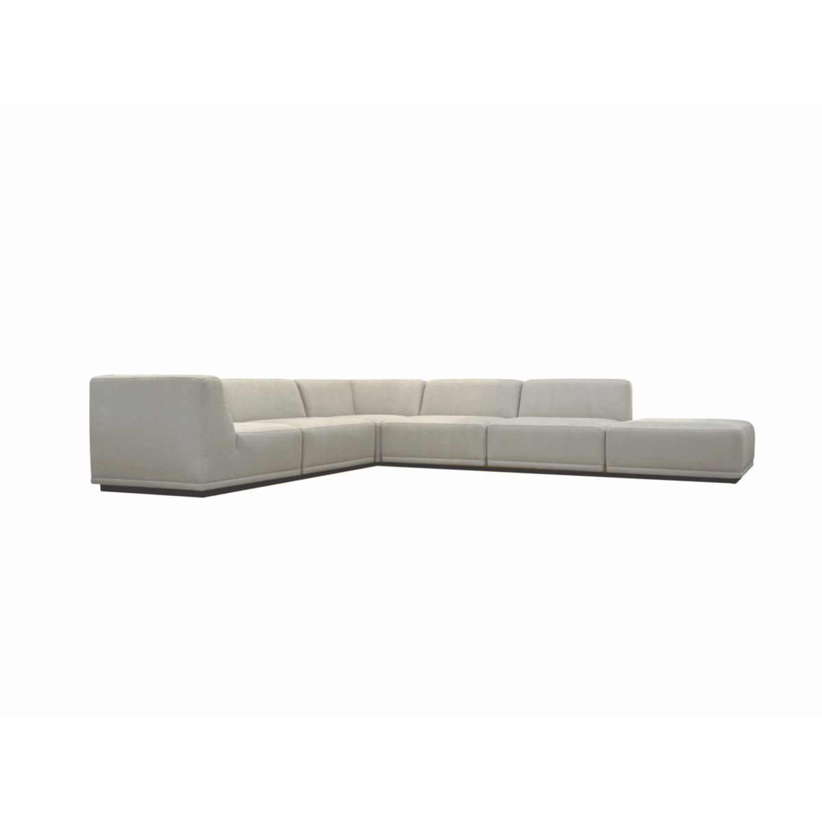 New York | Hjørnesofa med open-end |seks moduler, Teddy/bouclé beige stof