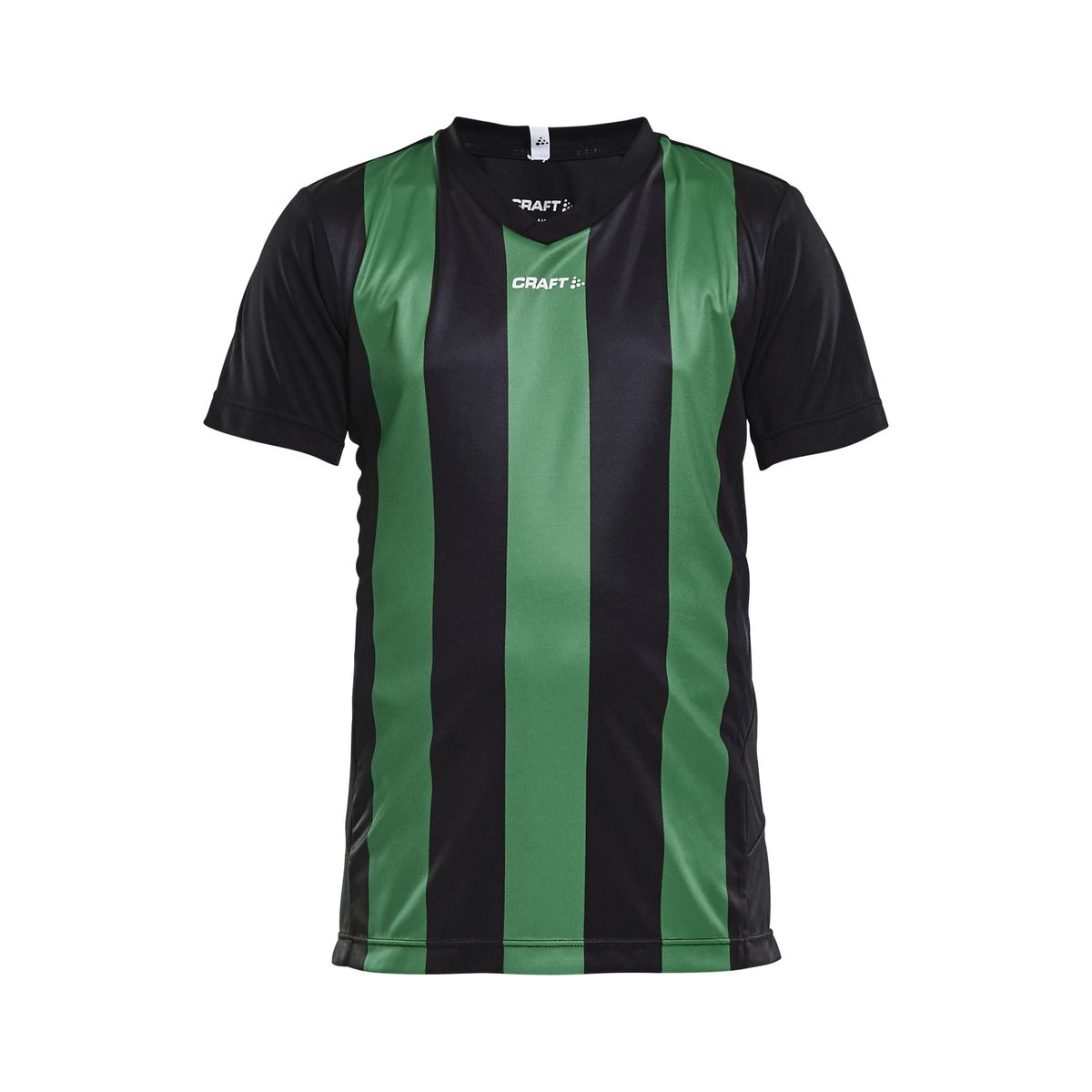 Craft - Progress Jersey Stripe JR - Black/Team Green 146/152